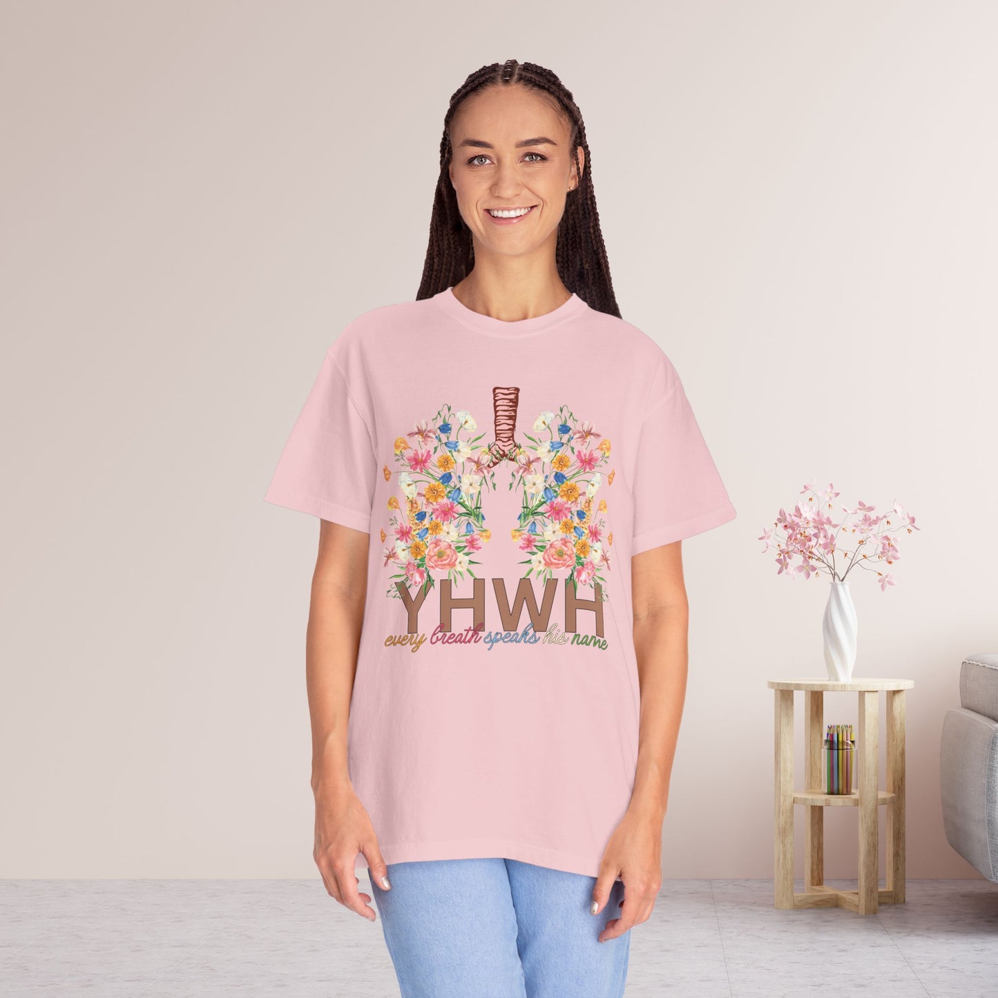 YHWH Every Breath Speaks His Name Comfort Colors Tee