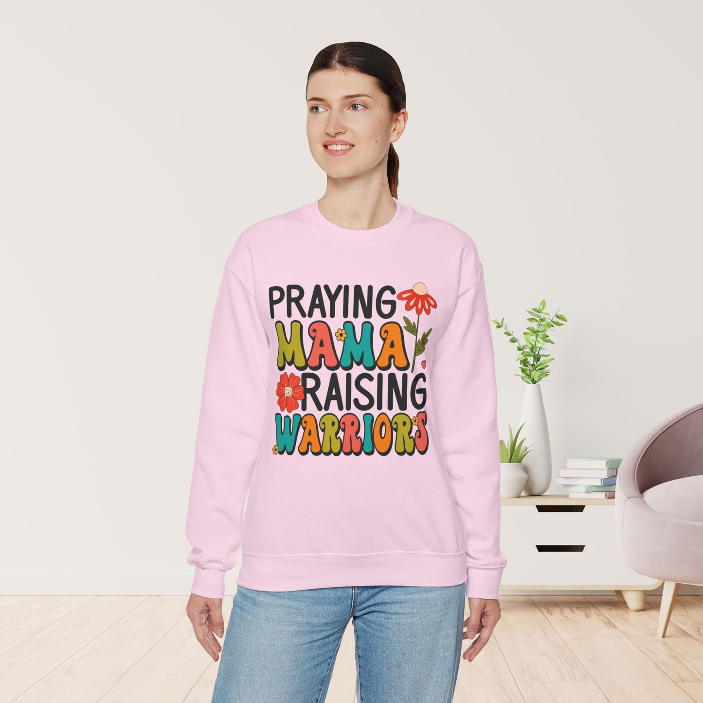 Praying Mama Raising Warriors Sweatshirt - Christian Mom Sweatshirt