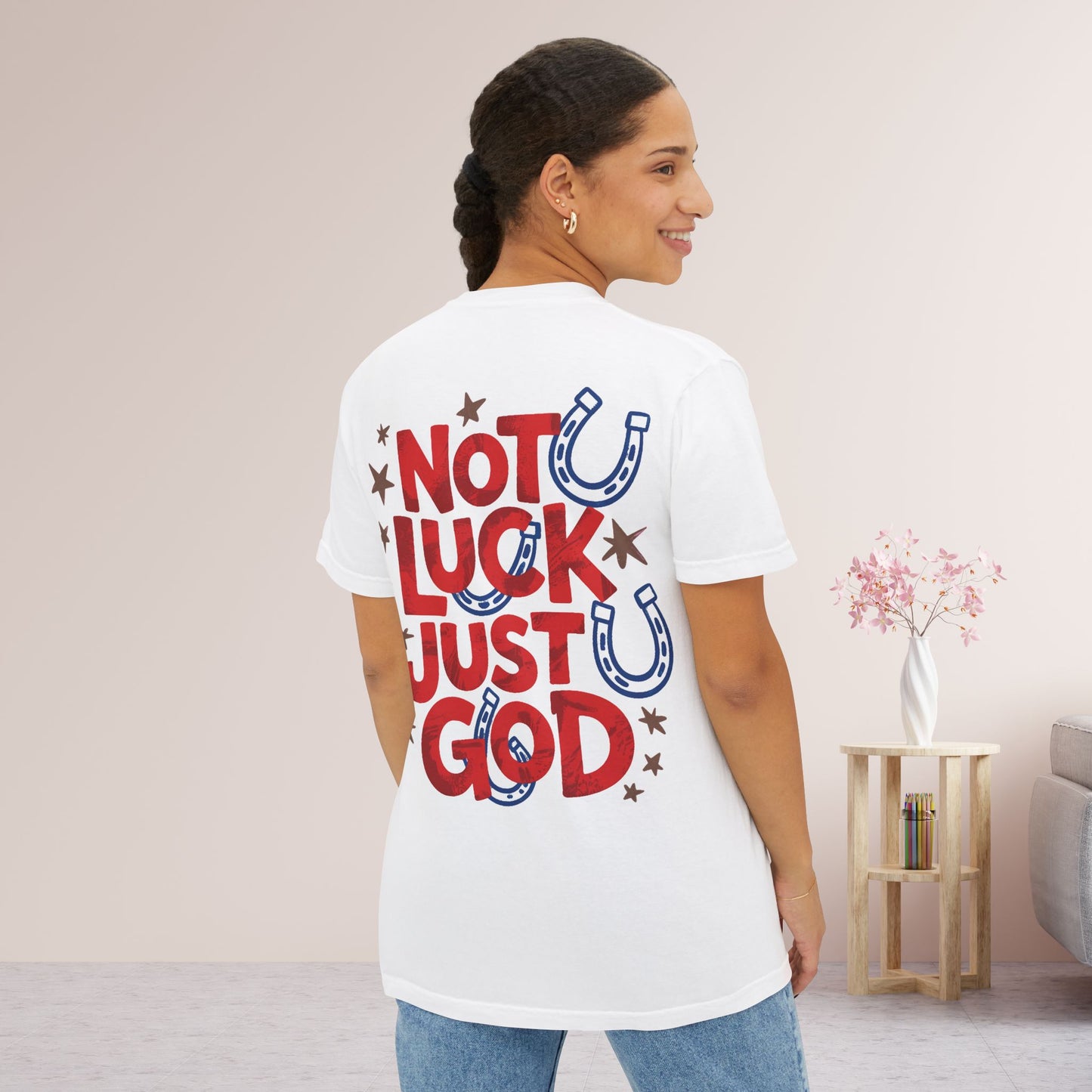 Not Luck Just God Comfort Colors Pocket T-Shirt