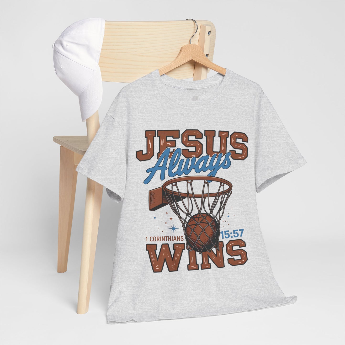 Jesus Always Wins Heavy Cotton Tee