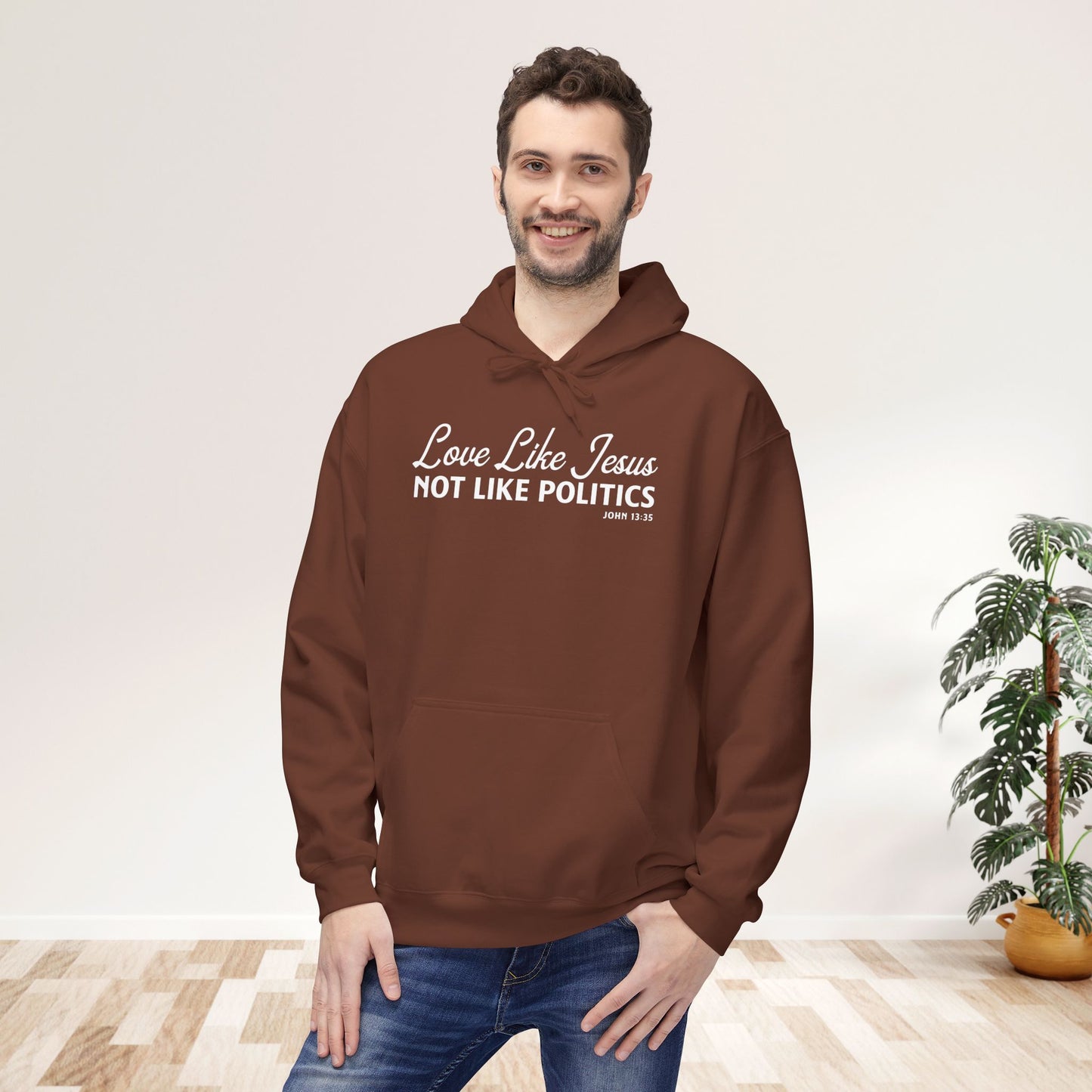 Love Like Jesus, Not Like Politics Unisex Midweight Hoodie