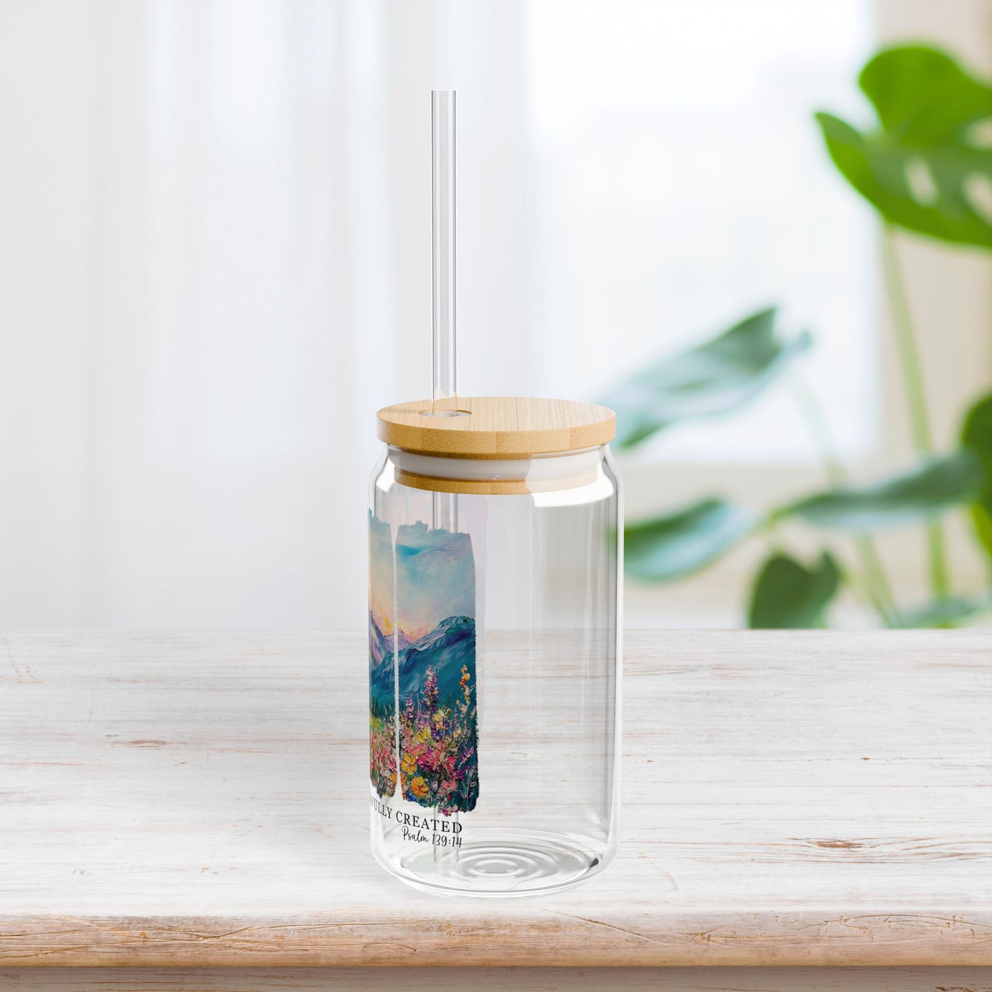 Fearfully & Wonderfully Created Sipper Glass with Bamboo Lid & Straw - 16 oz