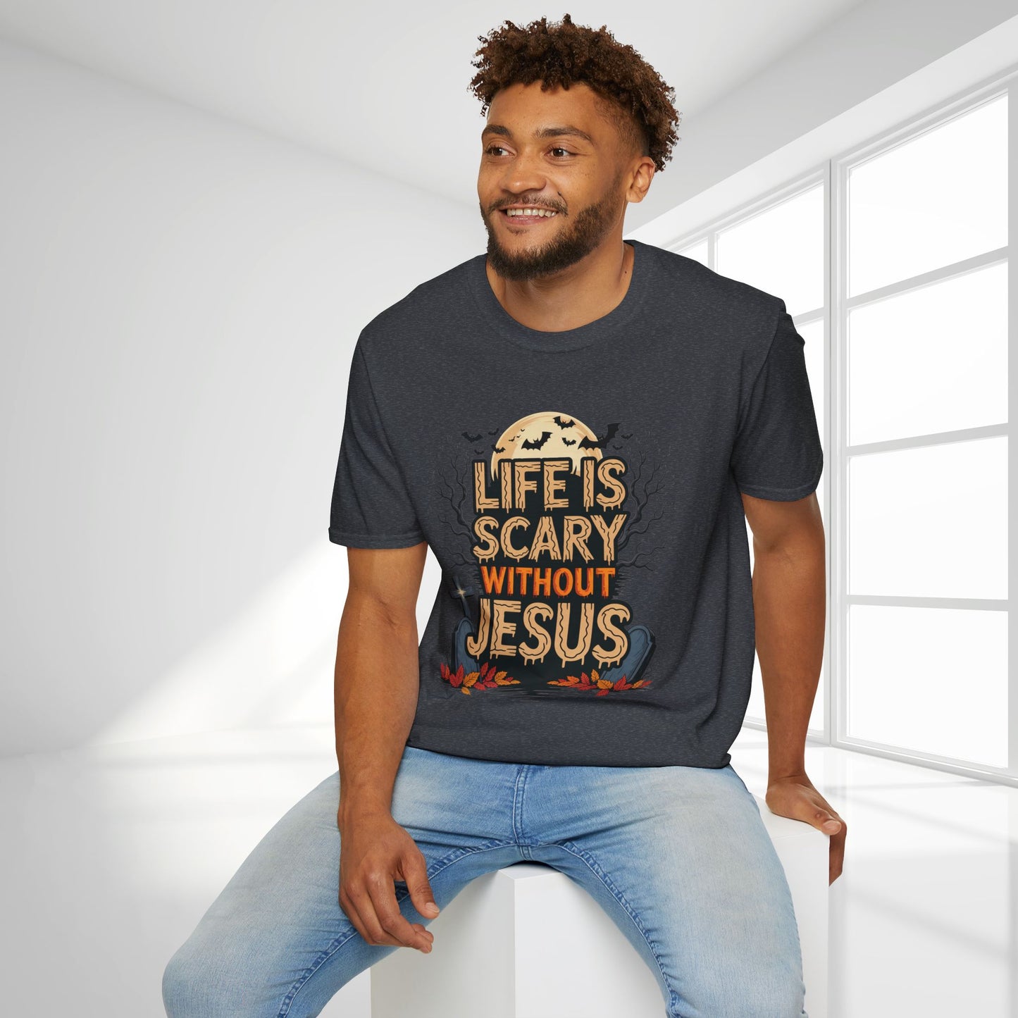 Life is Scary Without Jesus Softstyle T-shirt