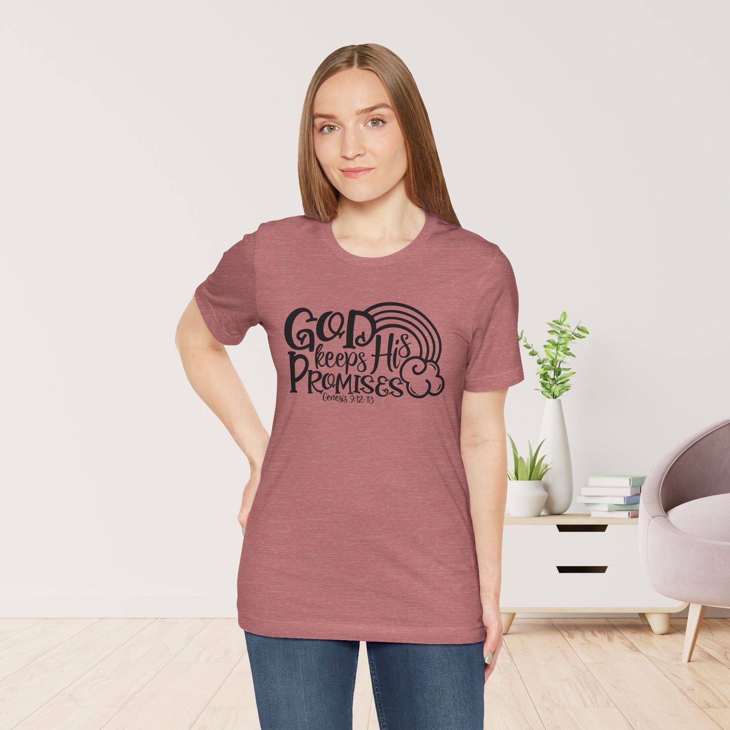 God Keeps His Promises Soft Cotton Tee - Bible Verse Christian Tee