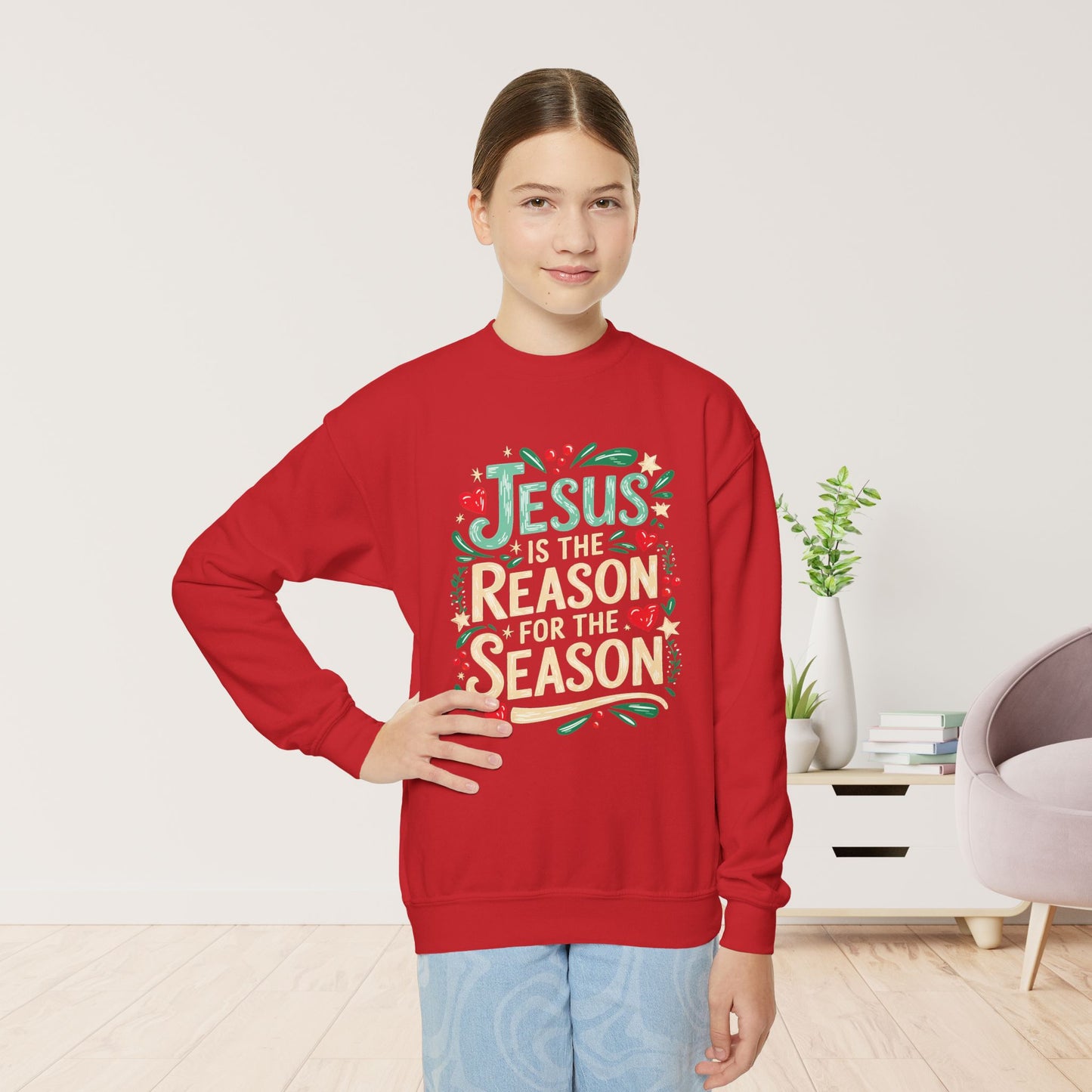 Jesus is the Reason for the Season Youth Christian Sweatshirt