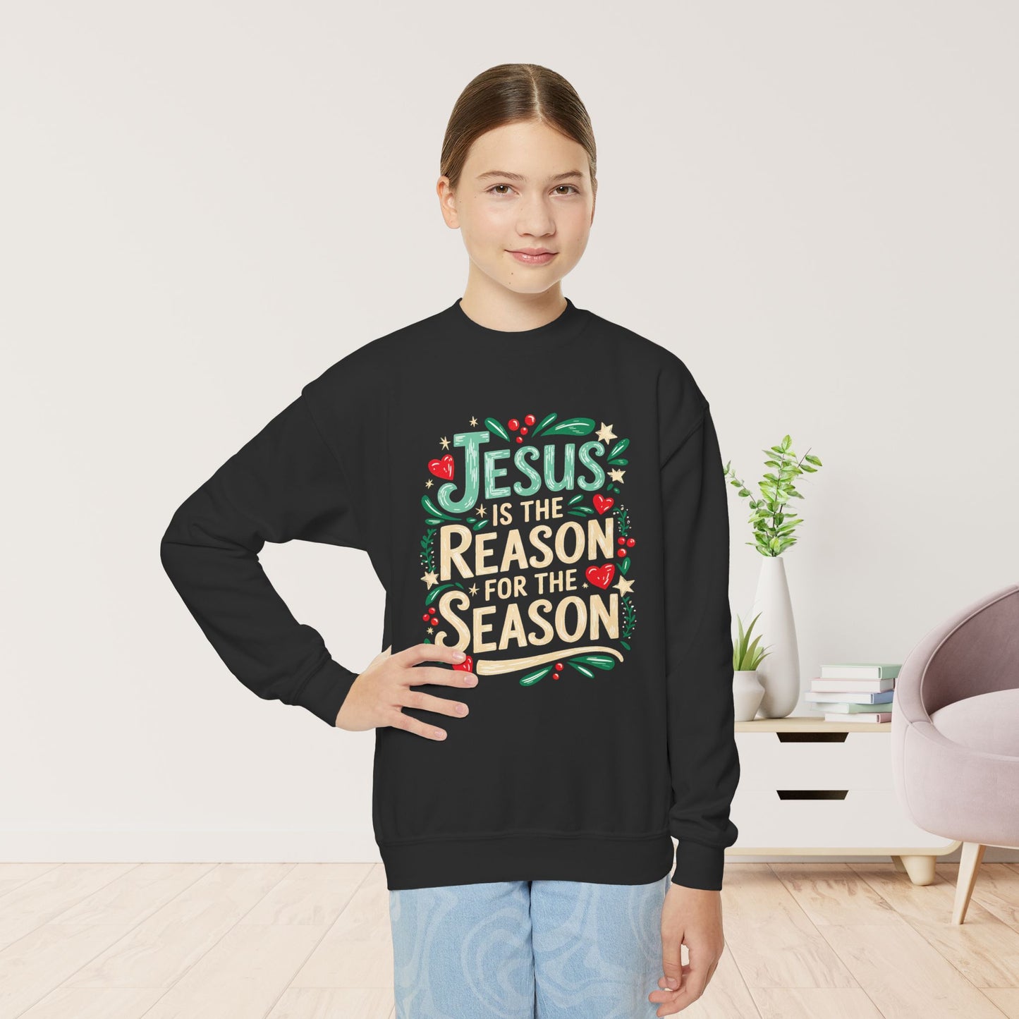 Jesus is the Reason for the Season Youth Christian Sweatshirt
