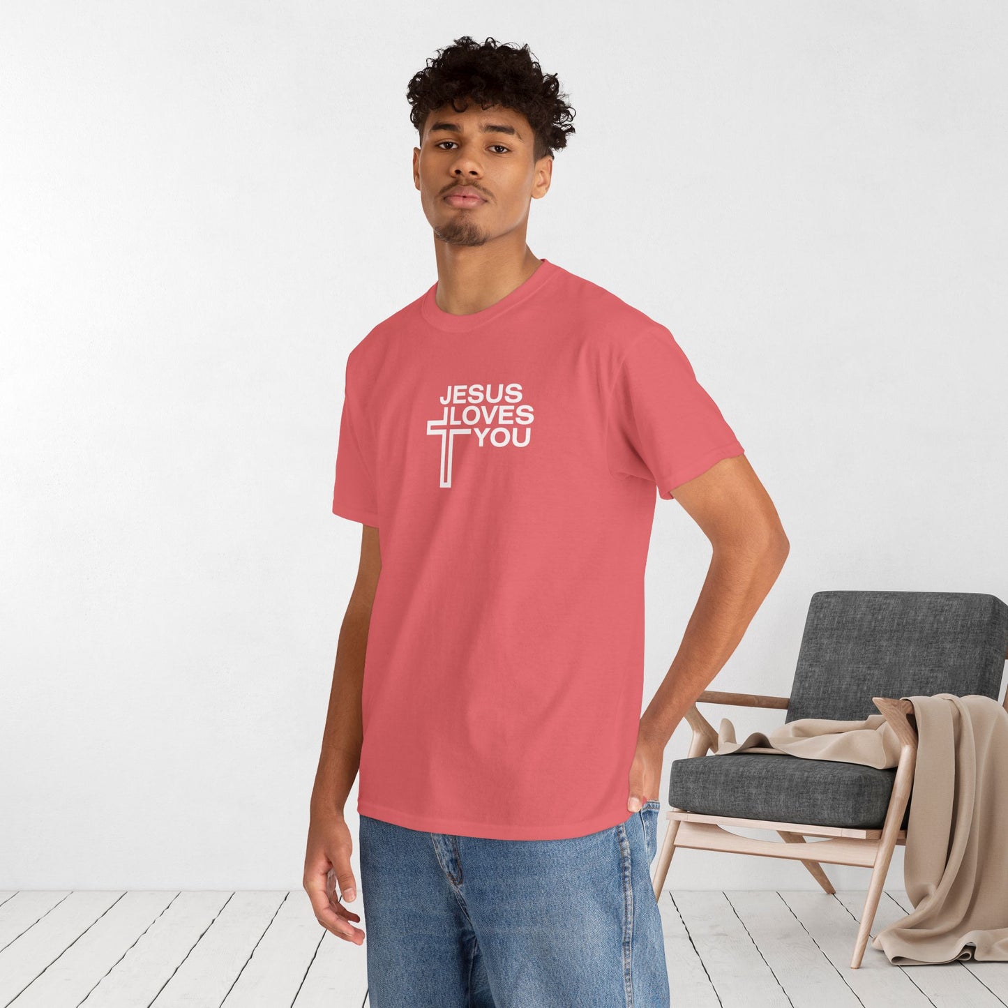 Jesus Loves You Heavy Cotton Tee