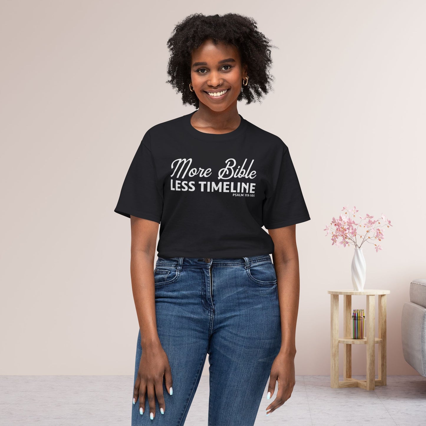 More Bible, Less Timeline Unisex HD Cotton Tee