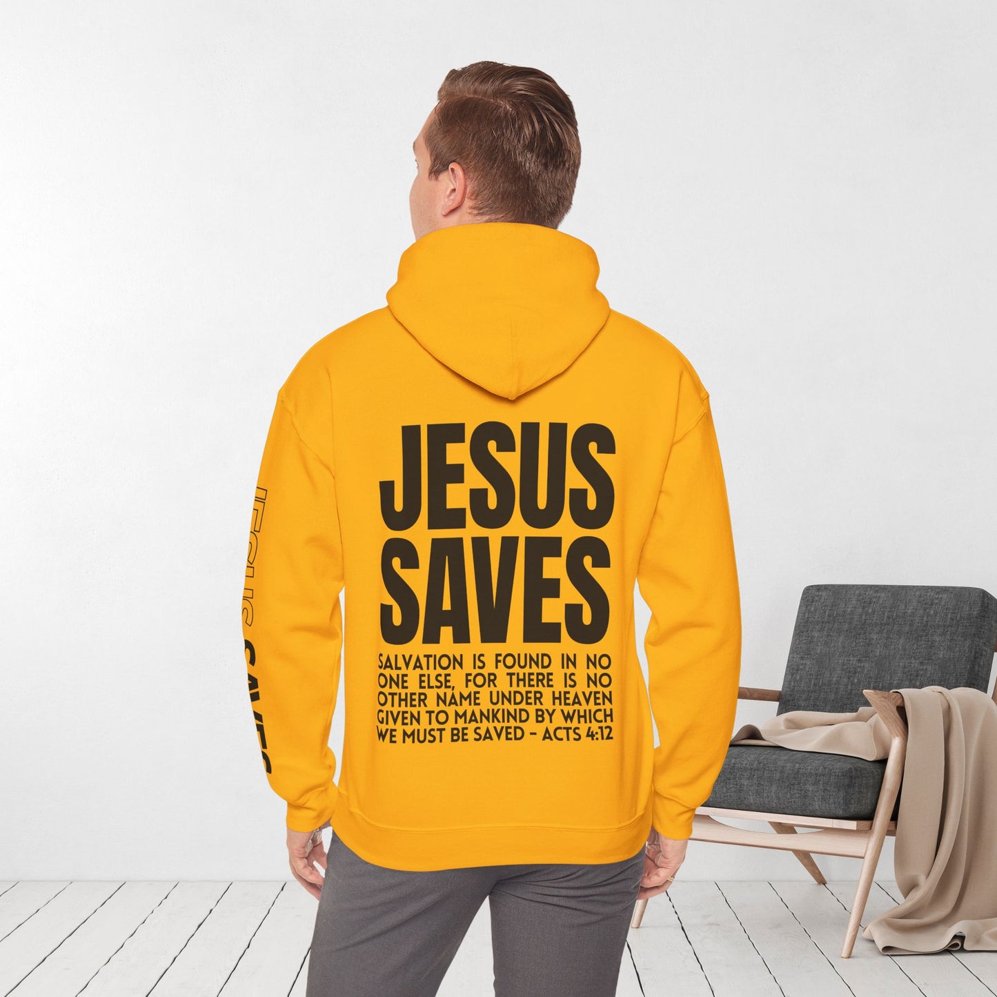 Jesus Saves Hoodie - Acts 4:12 Bible Verse Christian Hoodie