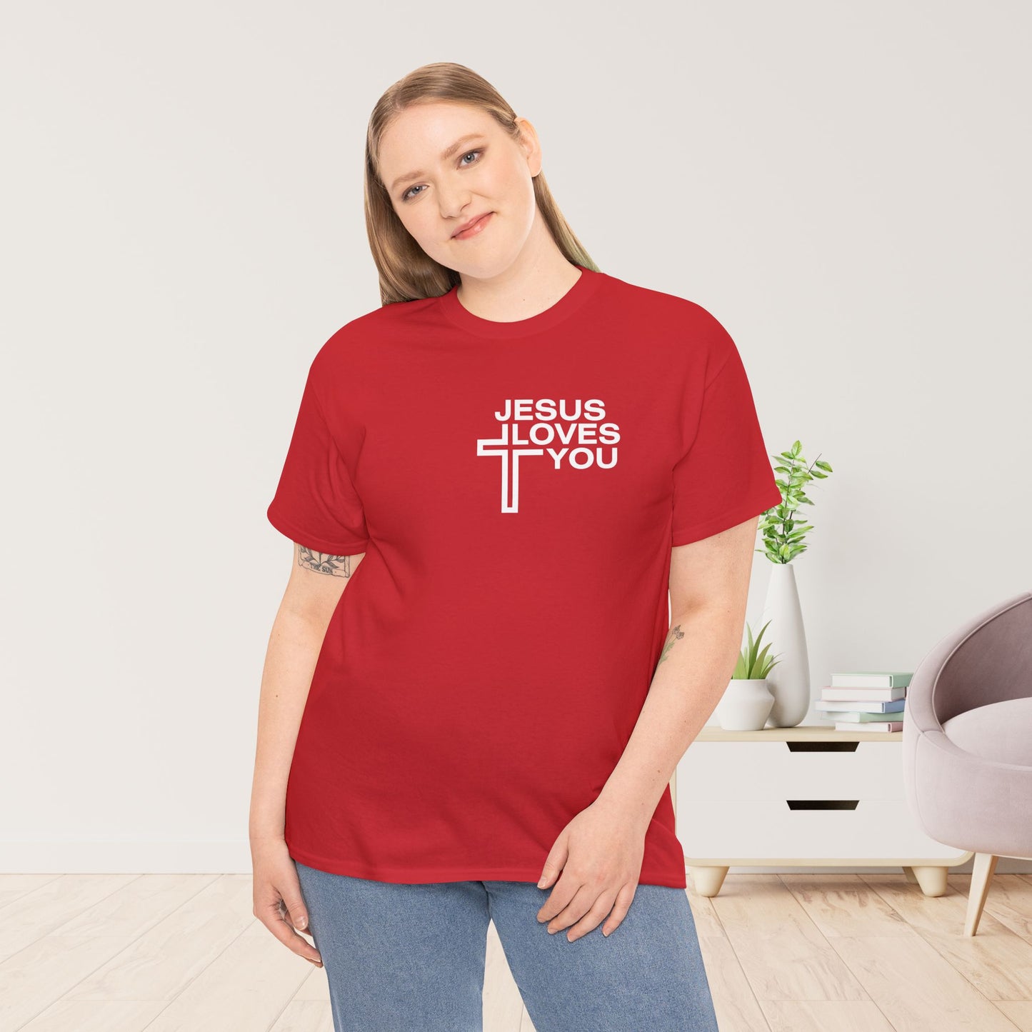 Jesus Loves You Heavy Cotton Tee