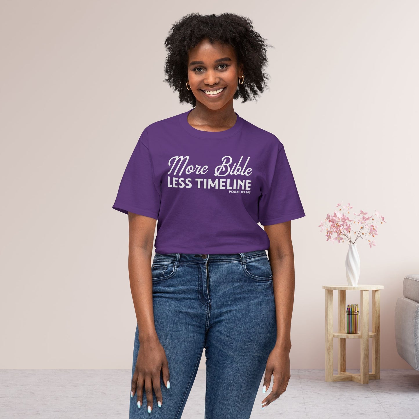 More Bible, Less Timeline Unisex HD Cotton Tee