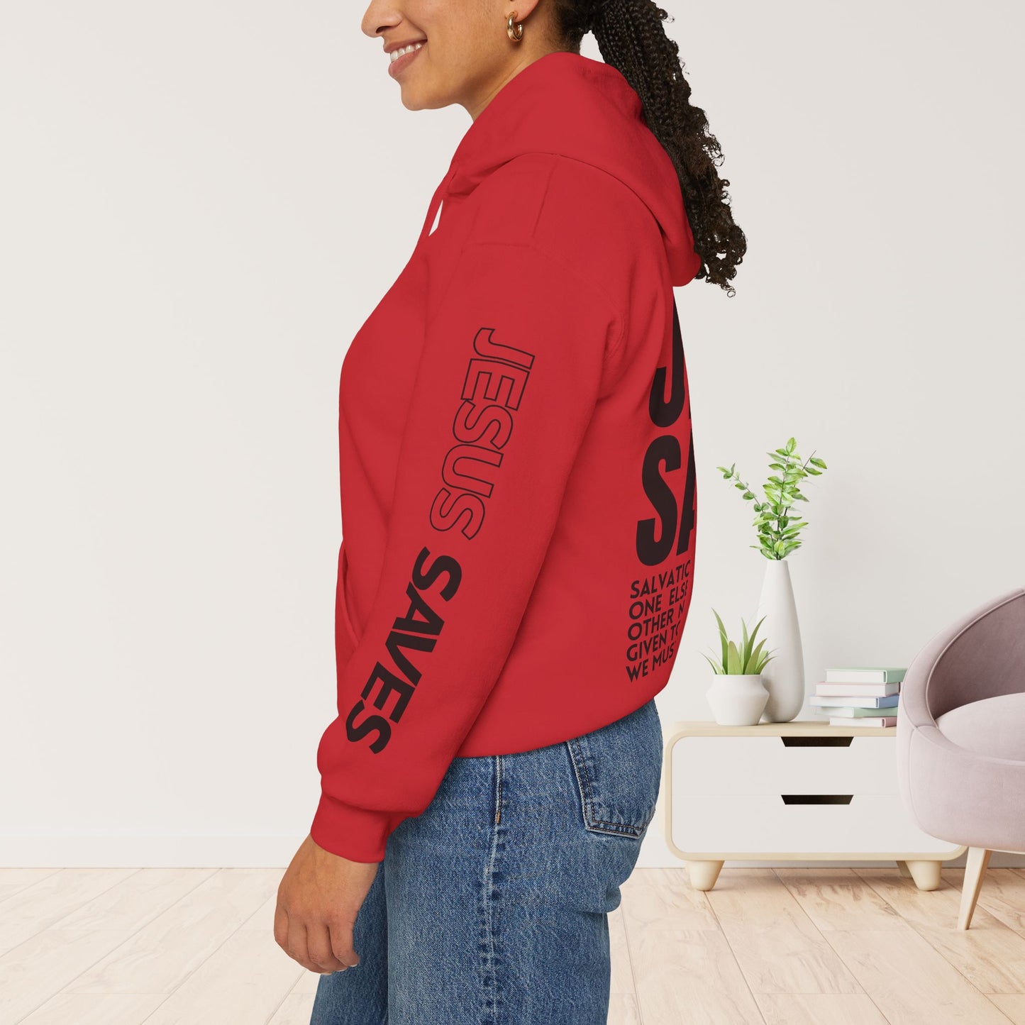 Jesus Saves Hoodie - Acts 4:12 Bible Verse Christian Hoodie