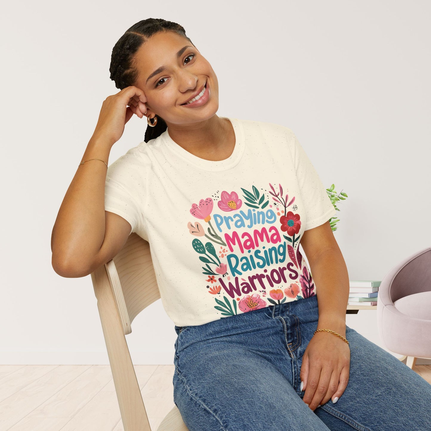 Praying Mama Raising Warriors Softstyle T-shirt