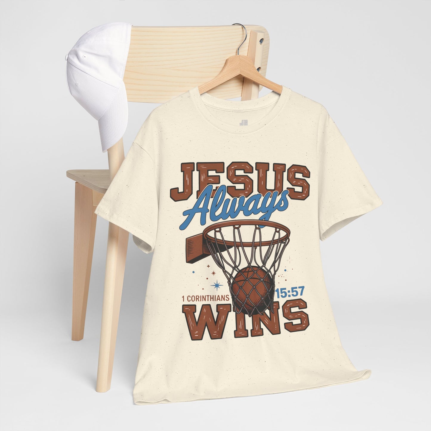 Jesus Always Wins Heavy Cotton Tee