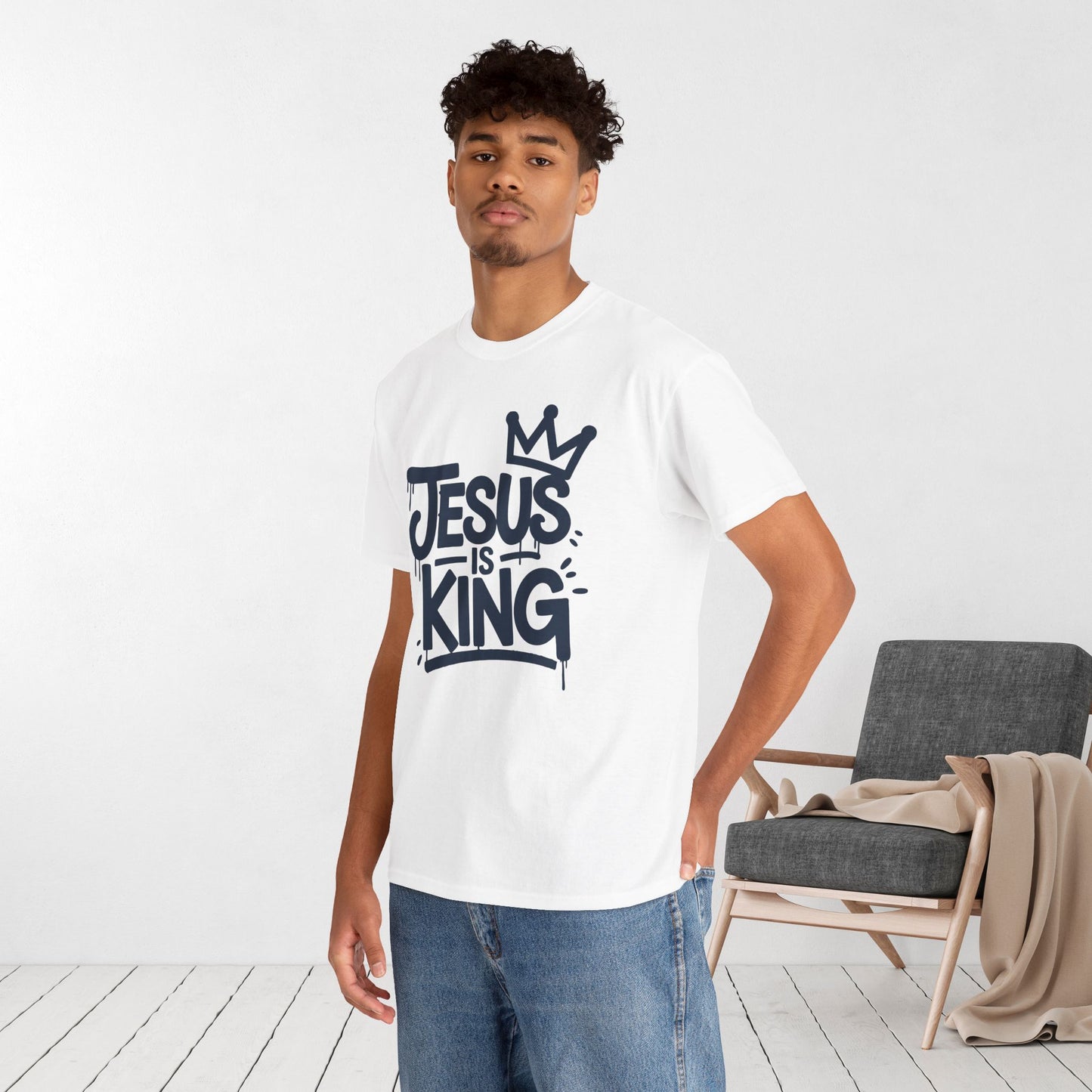 Jesus is King Heavy Cotton Tee