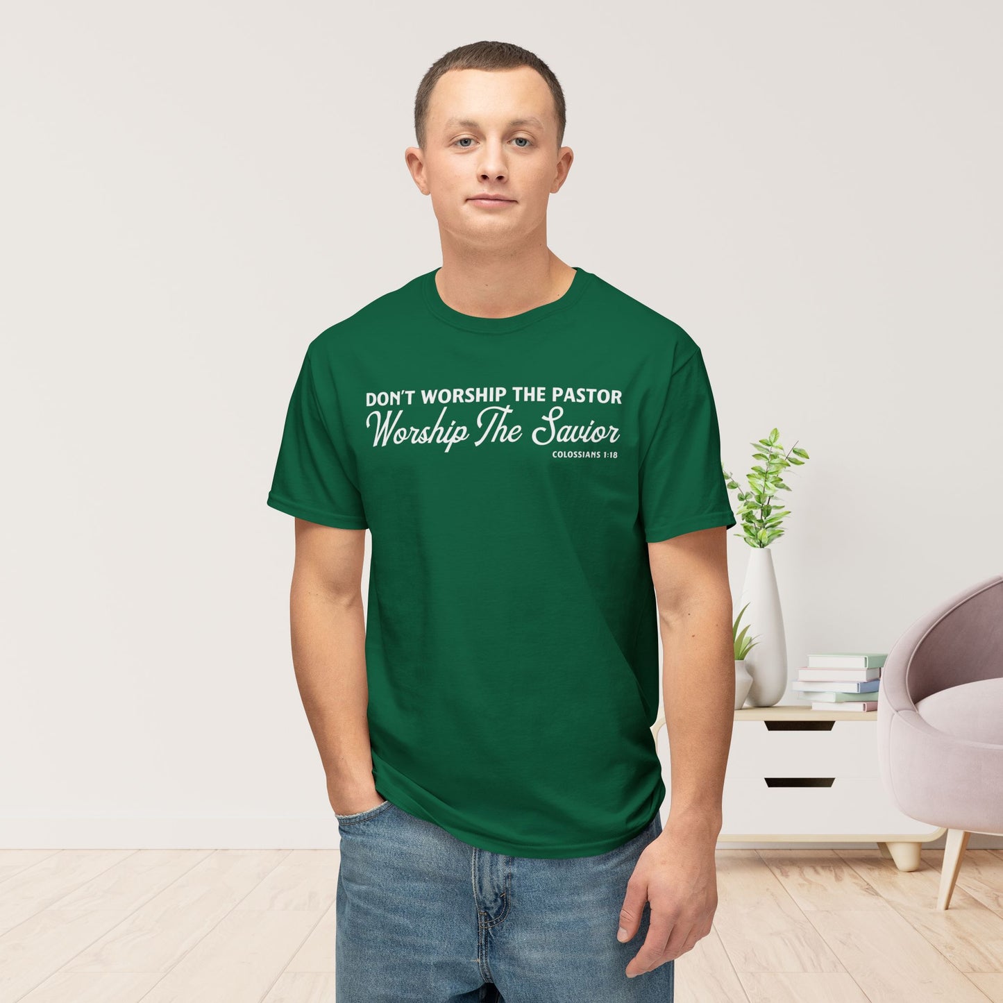 Don’t Worship the Pastor. Worship the Savior Unisex HD Cotton Tee
