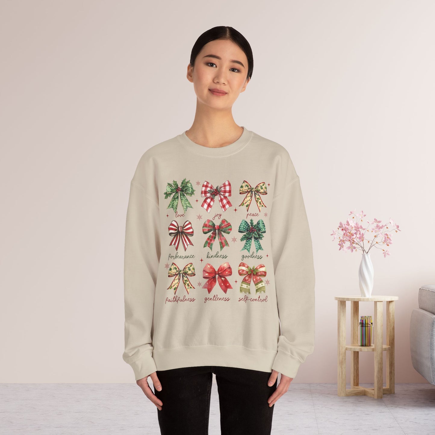 Christmas Fruit of The Spirit Christian Sweatshirt - Christian Pullover