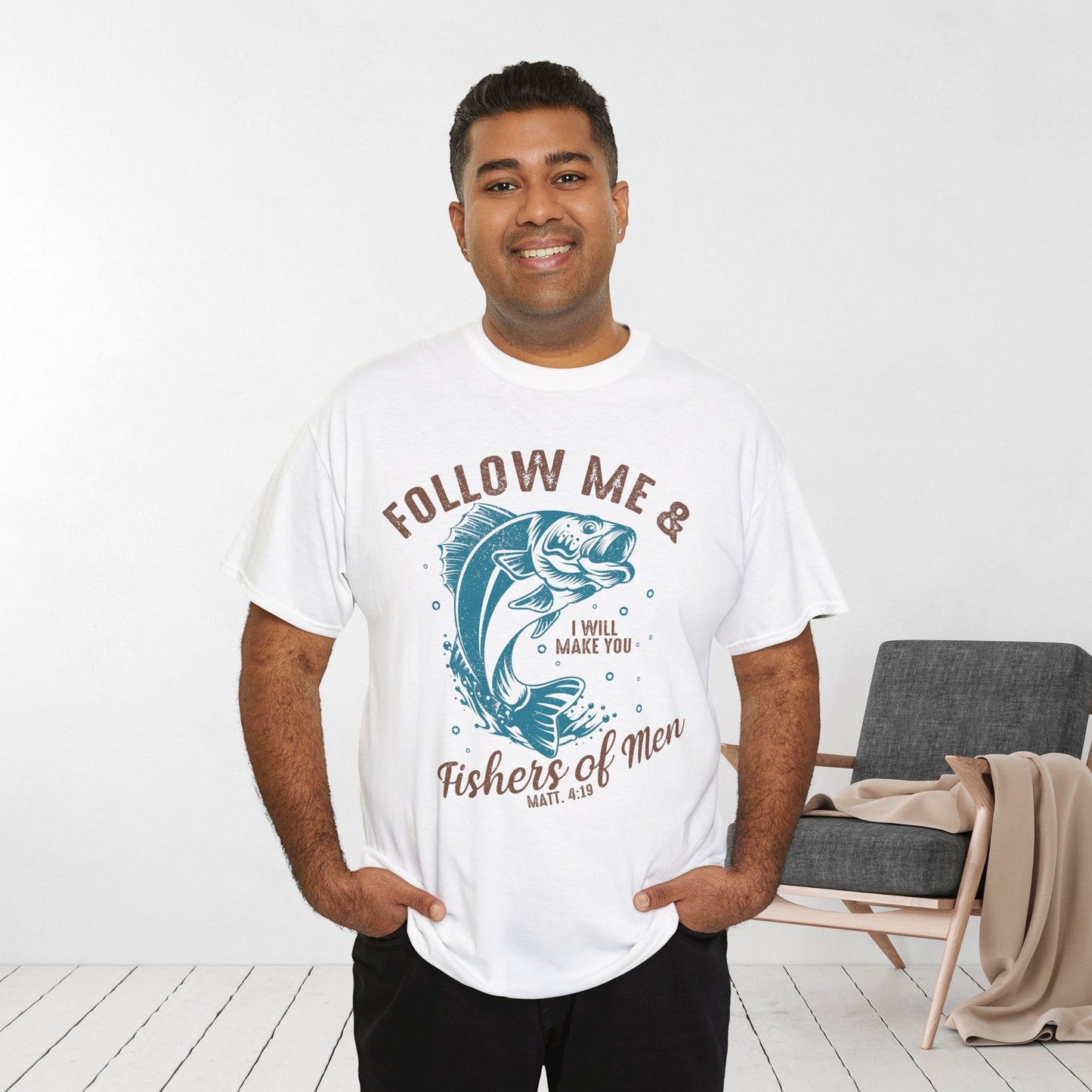 Follow Me Heavy Cotton Tee - Matthew 4:19