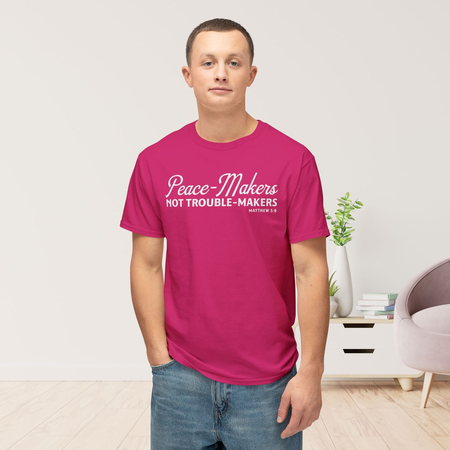 Peace-Makers, Not Trouble-Makers Unisex HD Cotton Tee