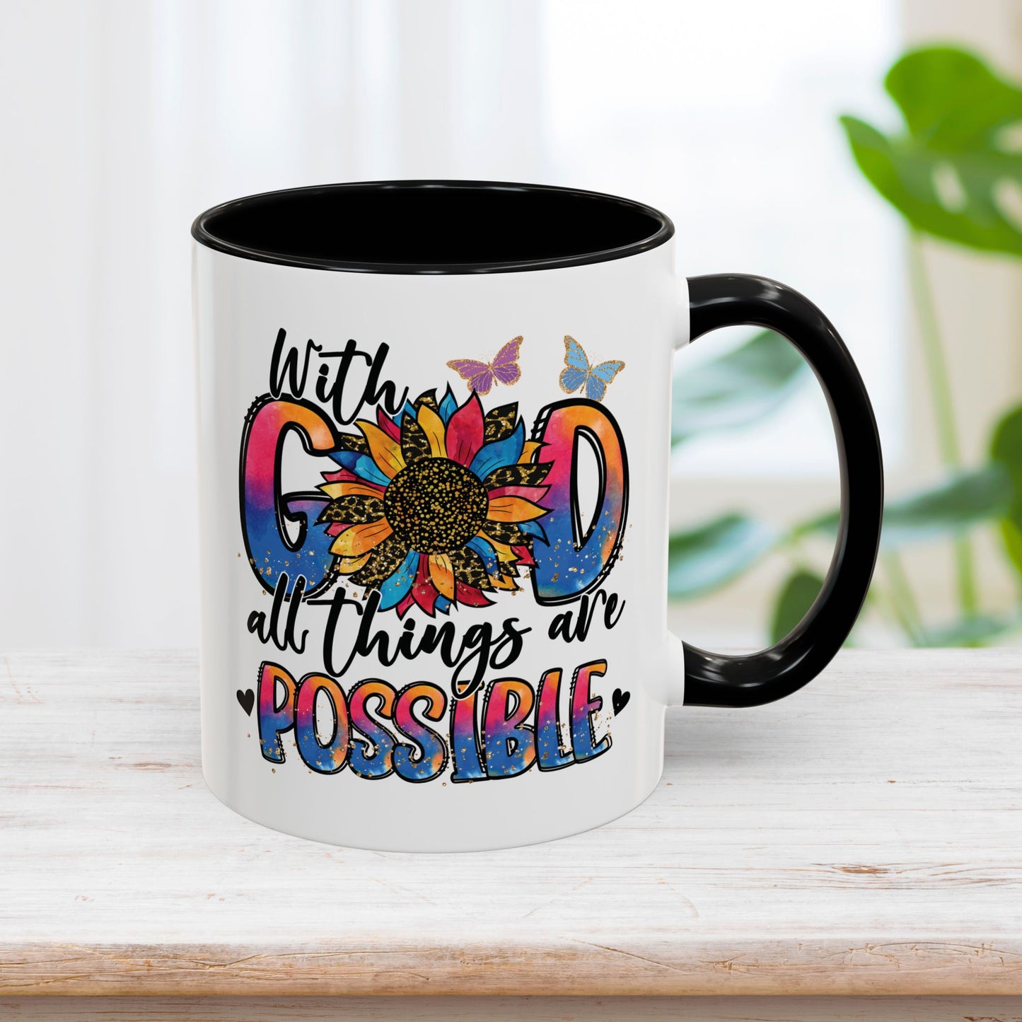 With God All Things Are Possible Mug - Christian Coffee Mug