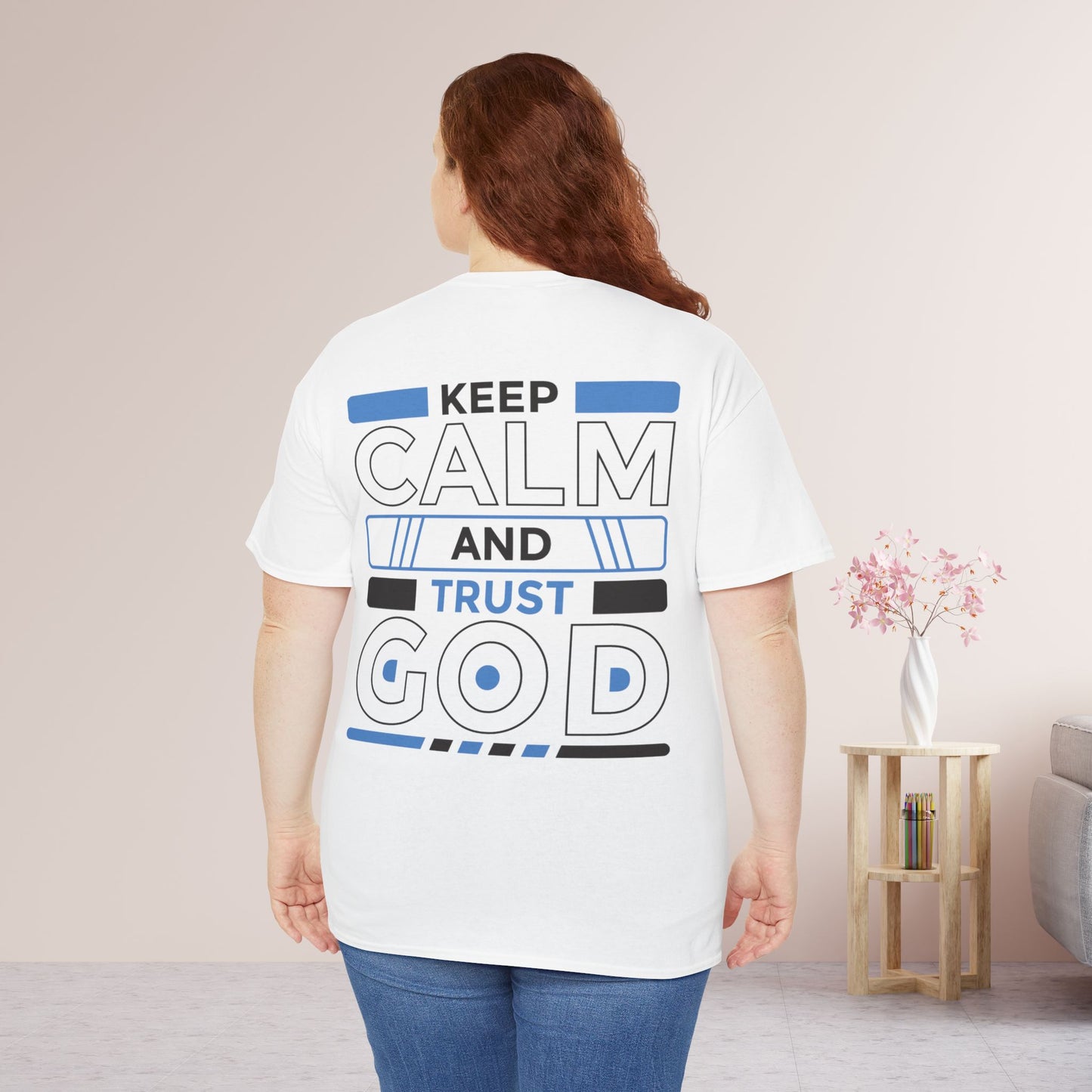 Keep Calm and Trust God Heavy Cotton Tee