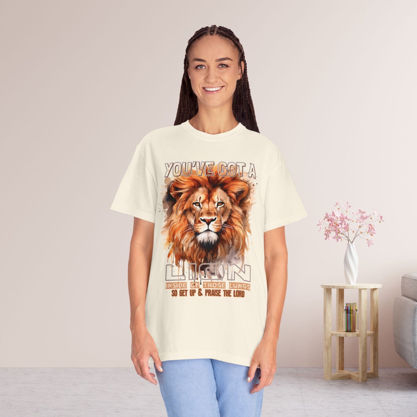 Comfort Colors You've Got A Lion Inside of Those Lungs Shirt - Christian Tee