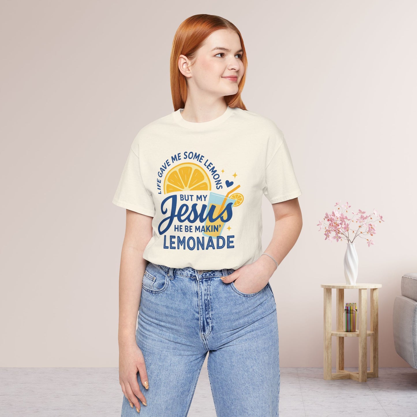 Life Gave Me Lemons But My Jesus Makes Lemonade Soft Cotton Tee