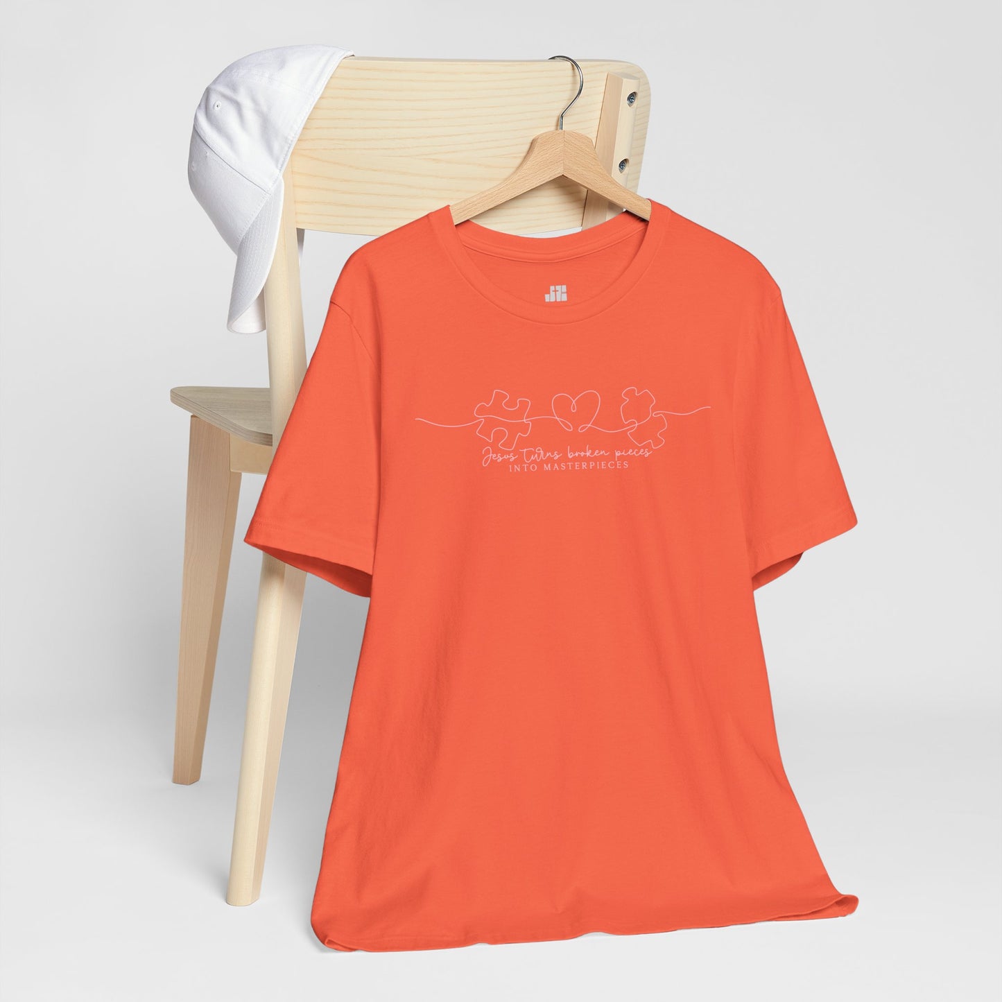 Jesus Turns Broken Pieces Into Masterpieces Soft Cotton Tee