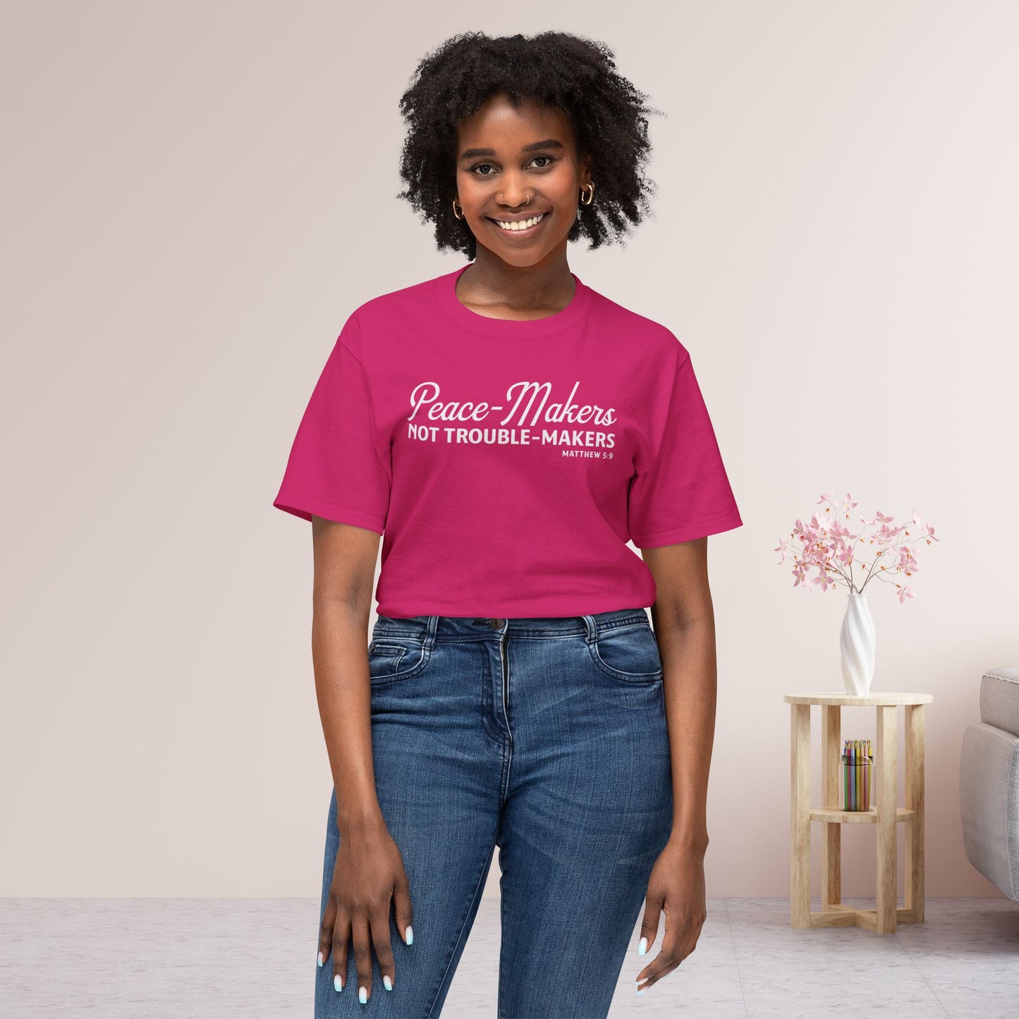 Peace-Makers, Not Trouble-Makers Unisex HD Cotton Tee