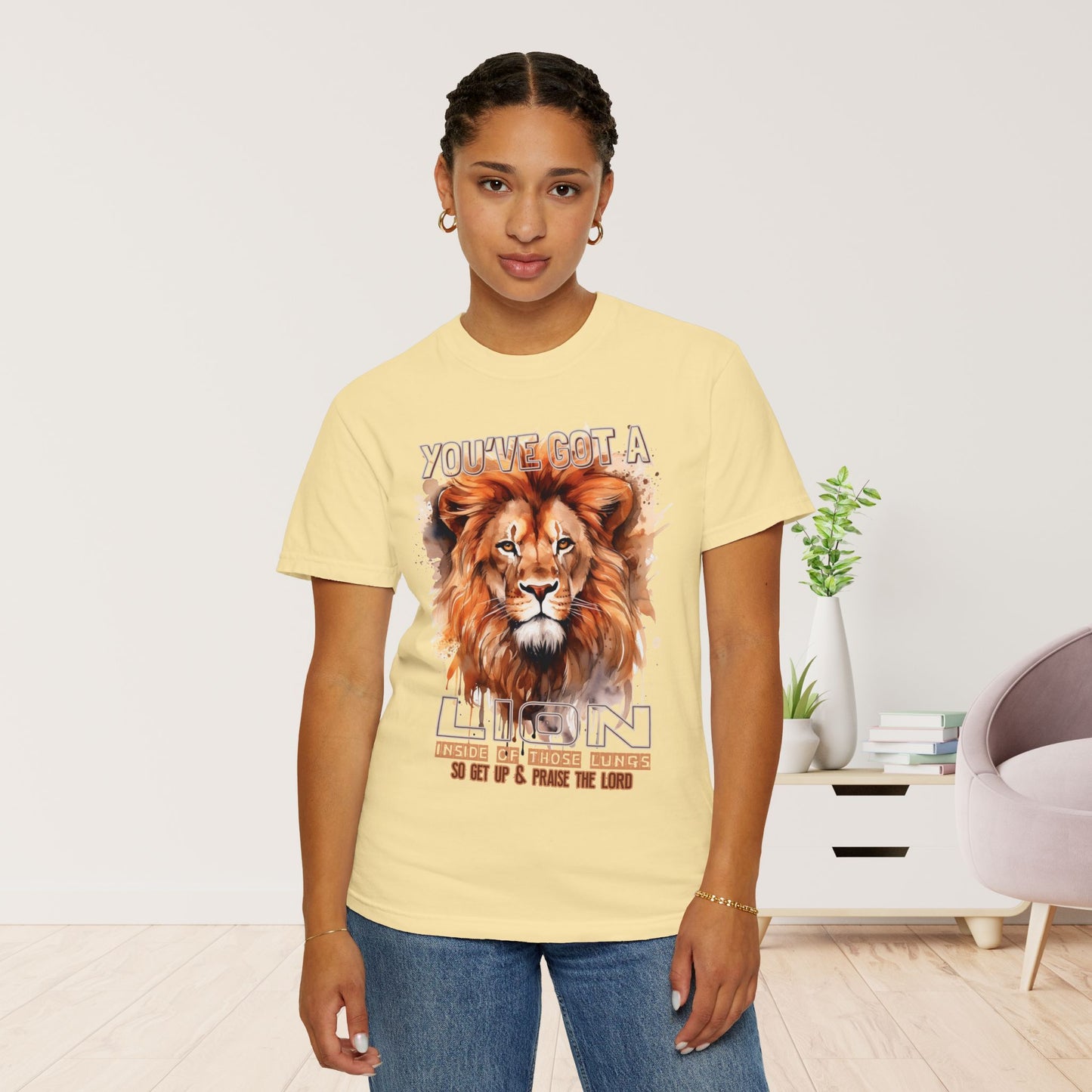 Comfort Colors You've Got A Lion Inside of Those Lungs Shirt - Christian Tee