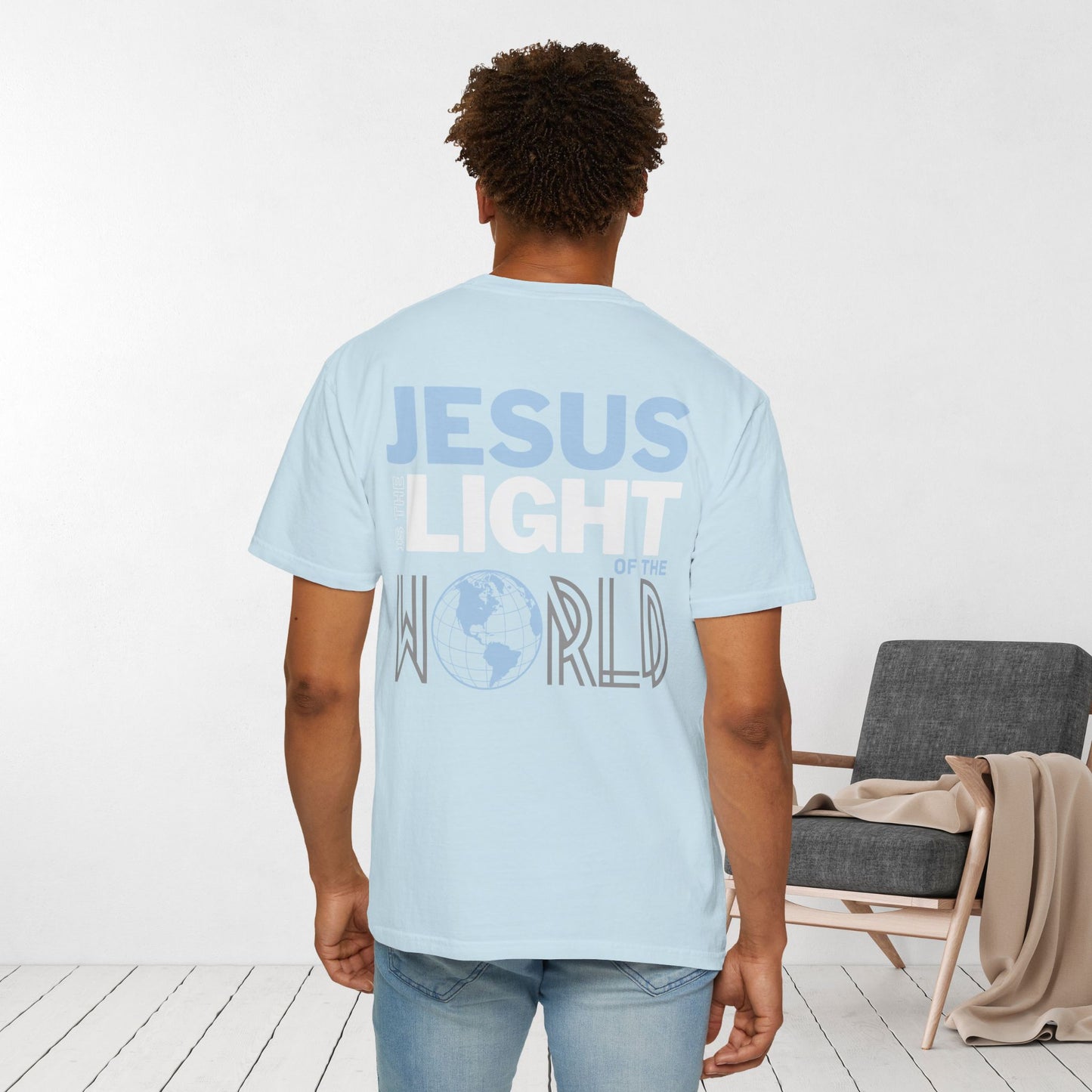 Jesus is the Light of the World Comfort Colors Shirt - John 8:12 Bible Verse Christian Shirt