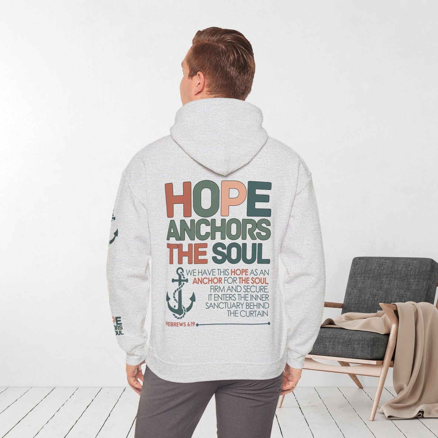 Hope Anchors the Soul Hoodie -  Hebrews 6:19 Bible Verse Christian Hoodie