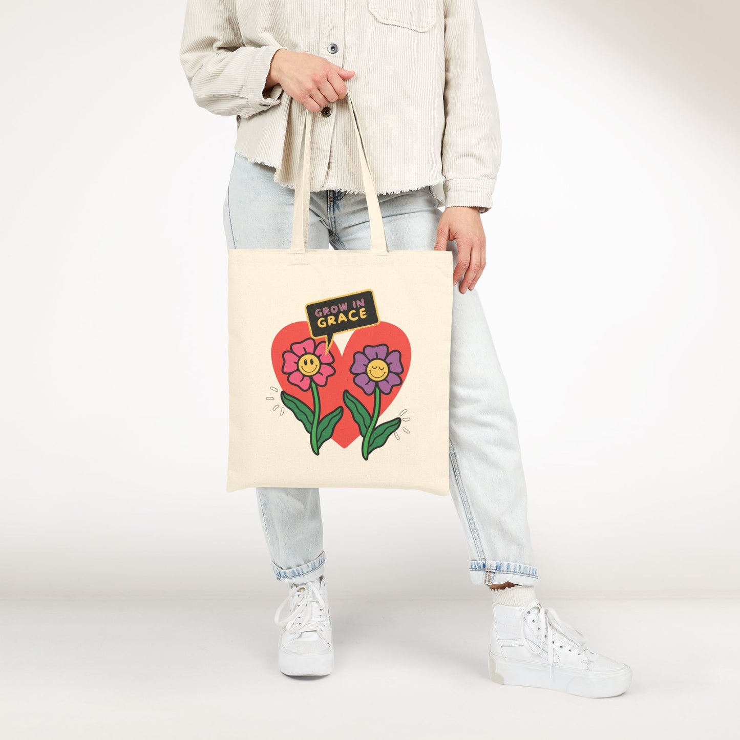 Grow In Grace Canvas Tote Bag
