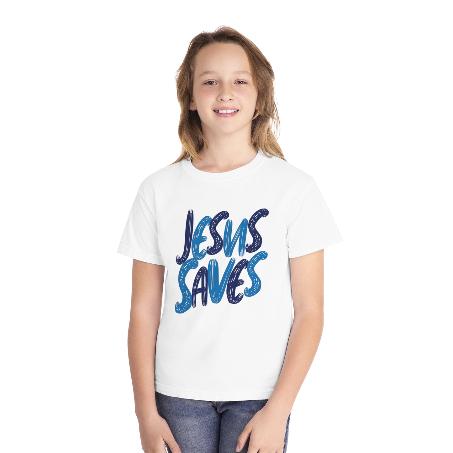Jesus Saves Comfort Colors Youth Christian Tee