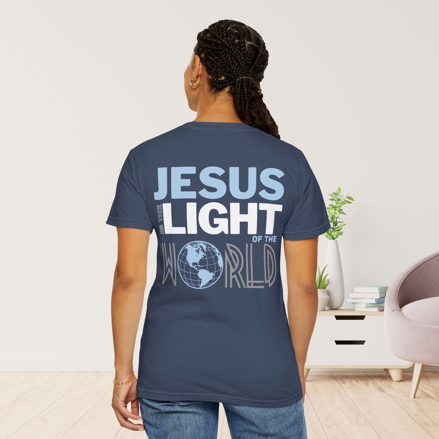Jesus is the Light of the World Comfort Colors Shirt - John 8:12 Bible Verse Christian Shirt