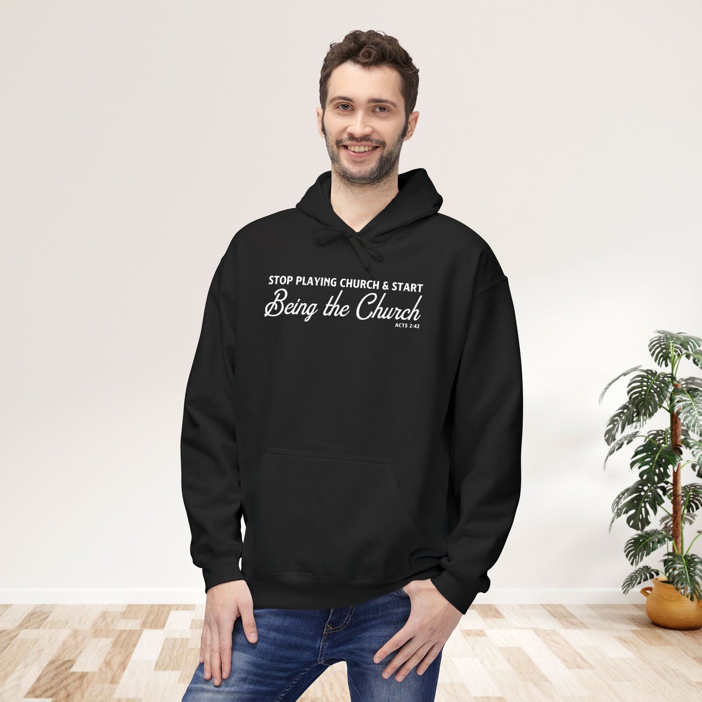 Stop Playing Church. Start Being the Church Unisex Midweight Hoodie