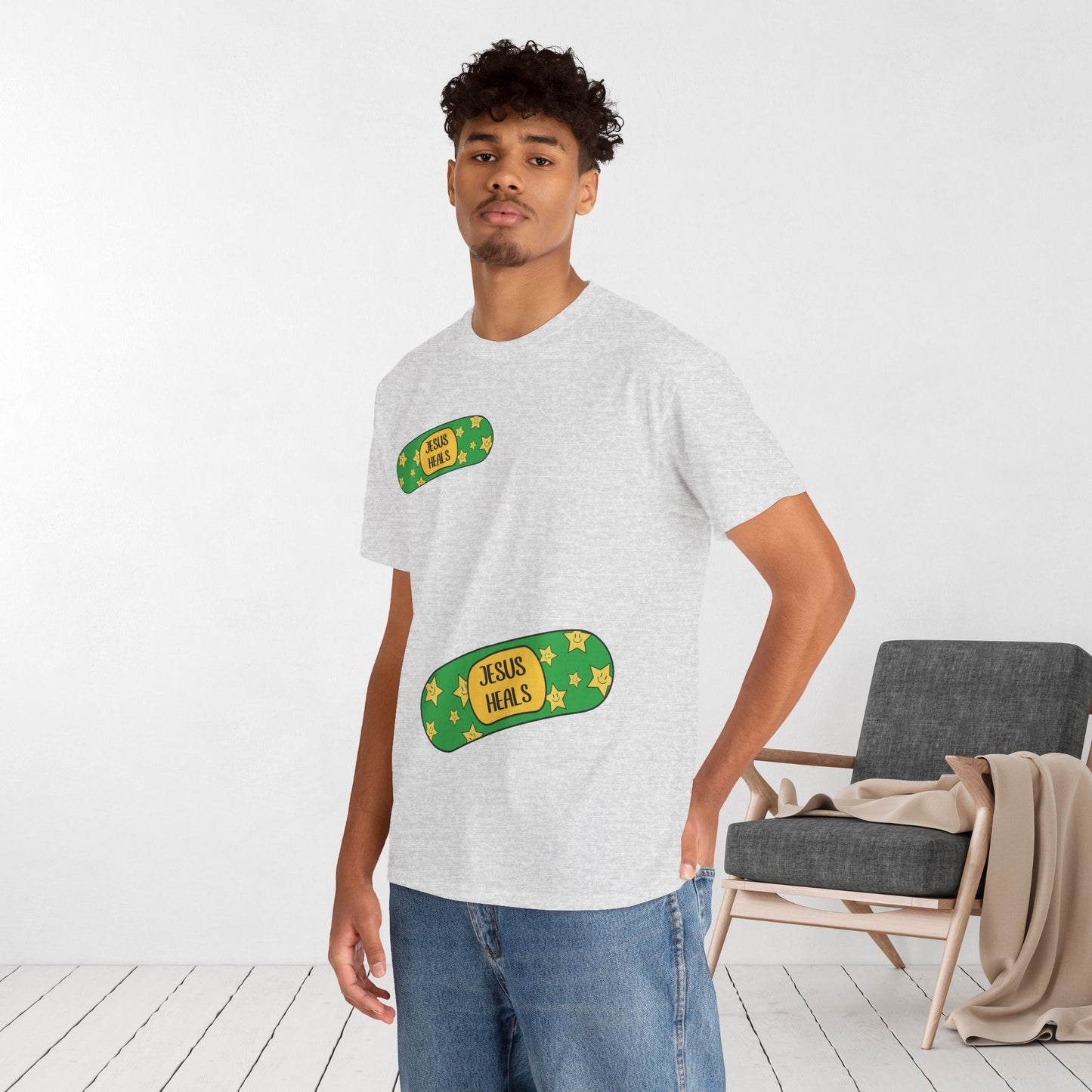 Jesus Heals Heavy Cotton Tee