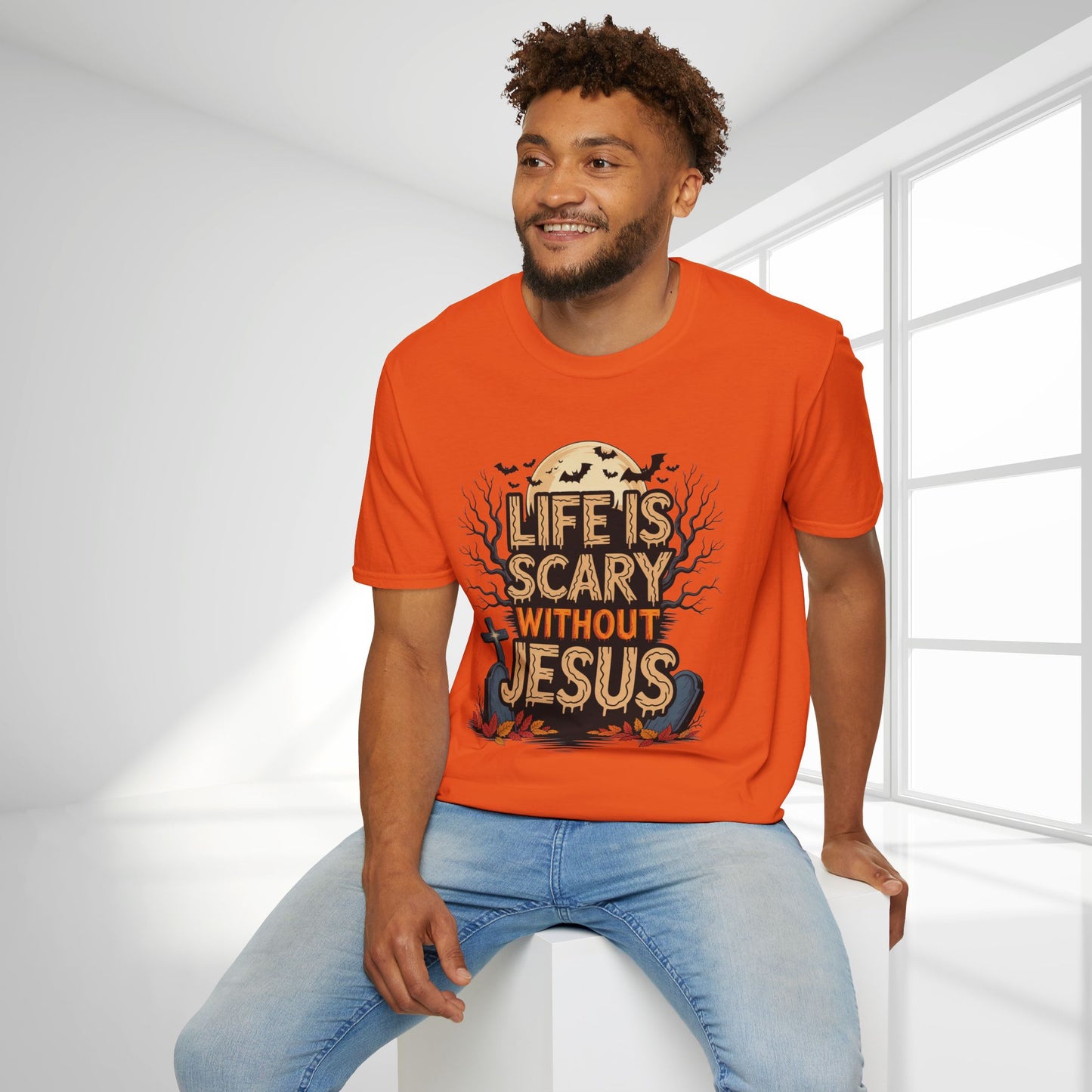 Life is Scary Without Jesus Softstyle T-shirt