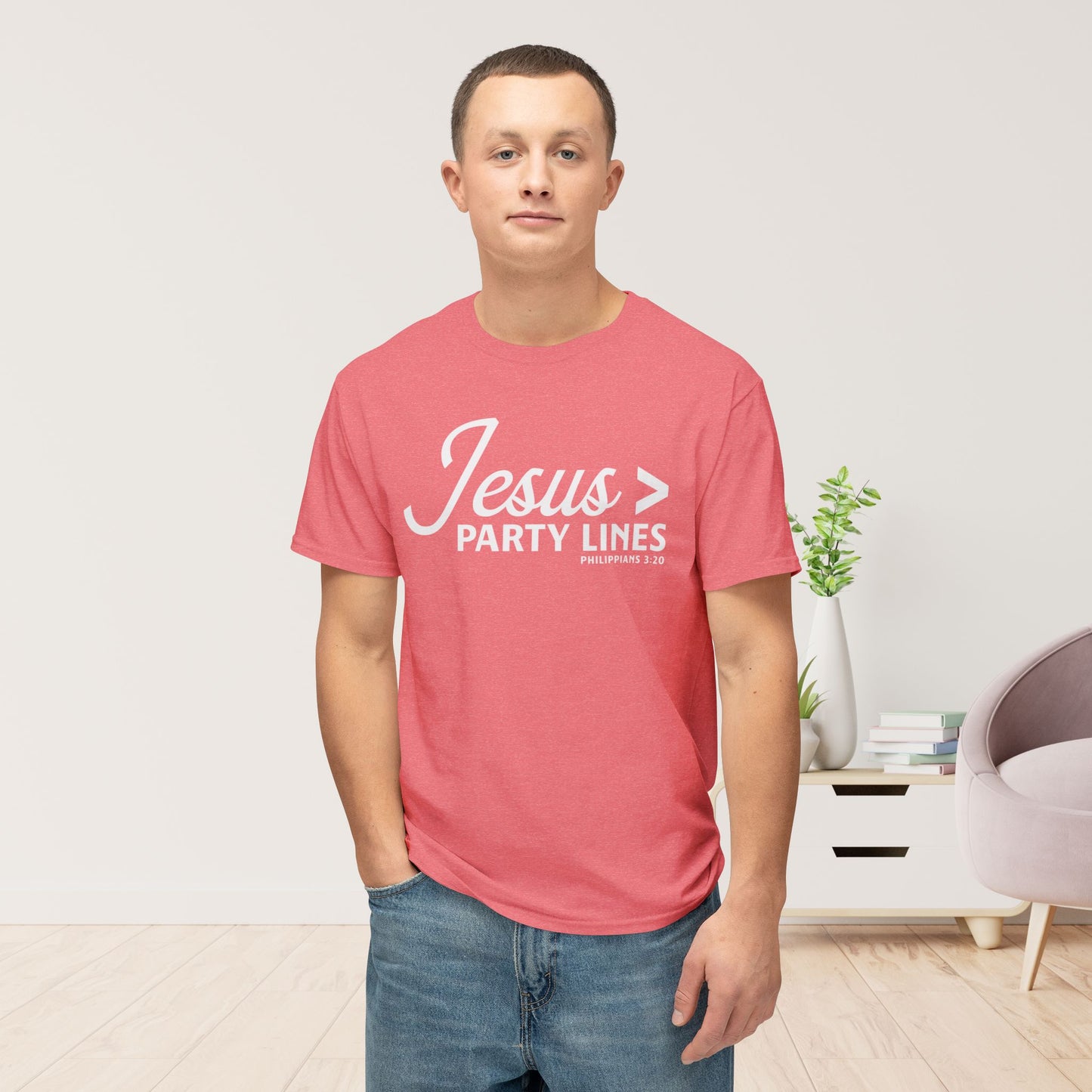 Jesus > Party Lines Unisex HD Cotton Tee