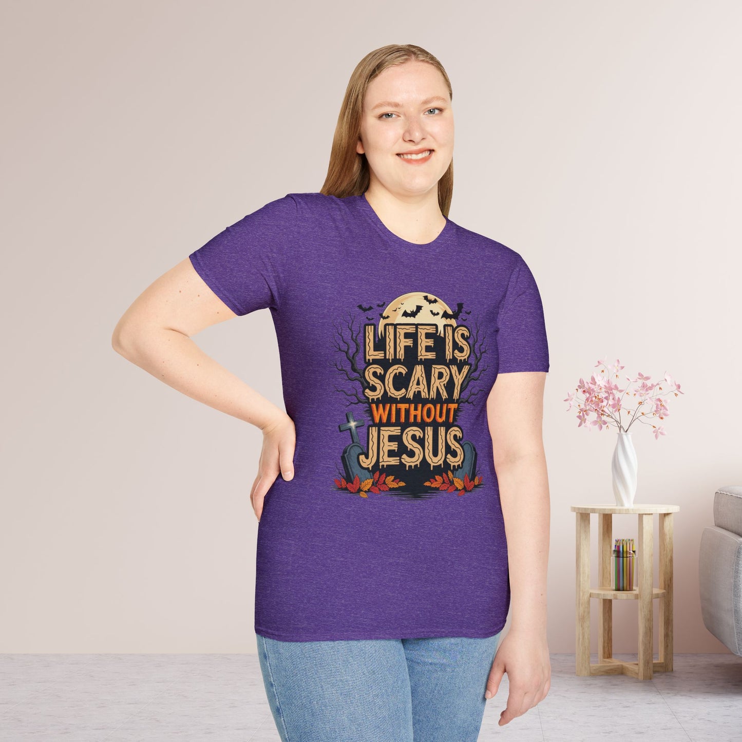 Life is Scary Without Jesus Softstyle T-shirt
