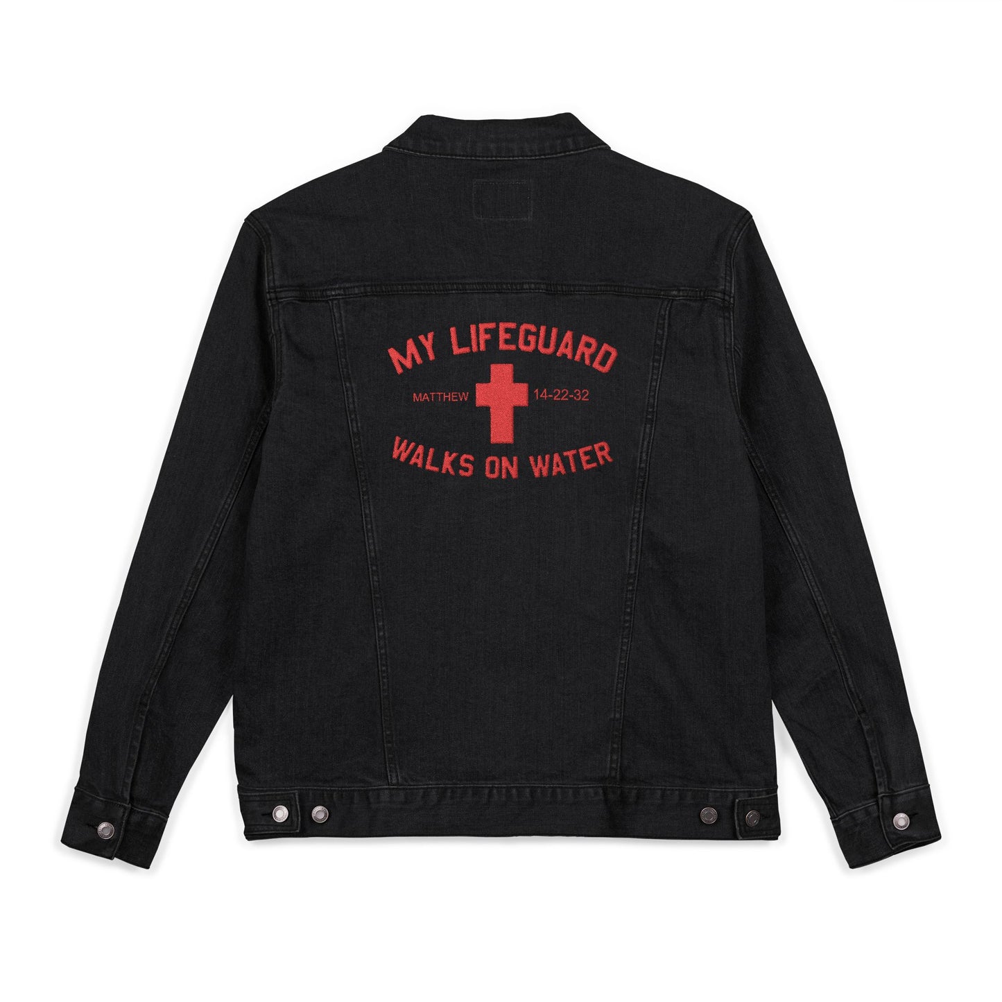 Embroidered My Lifeguard Walks On Water Unisex Denim Jacket