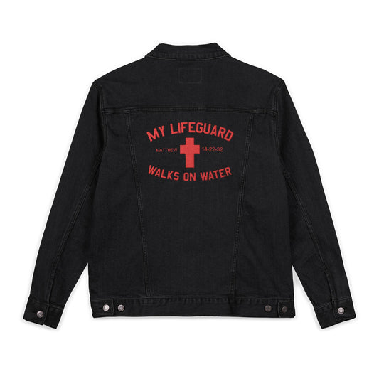 Embroidered My Lifeguard Walks On Water Unisex Denim Jacket