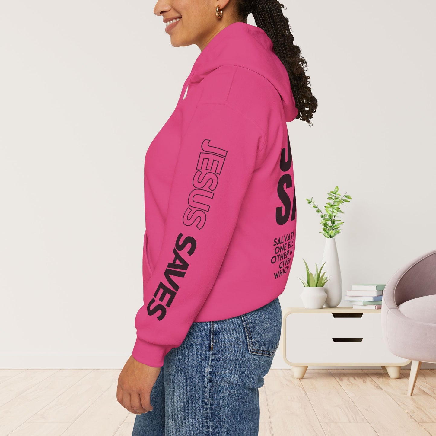 Jesus Saves Hoodie - Acts 4:12 Bible Verse Christian Hoodie