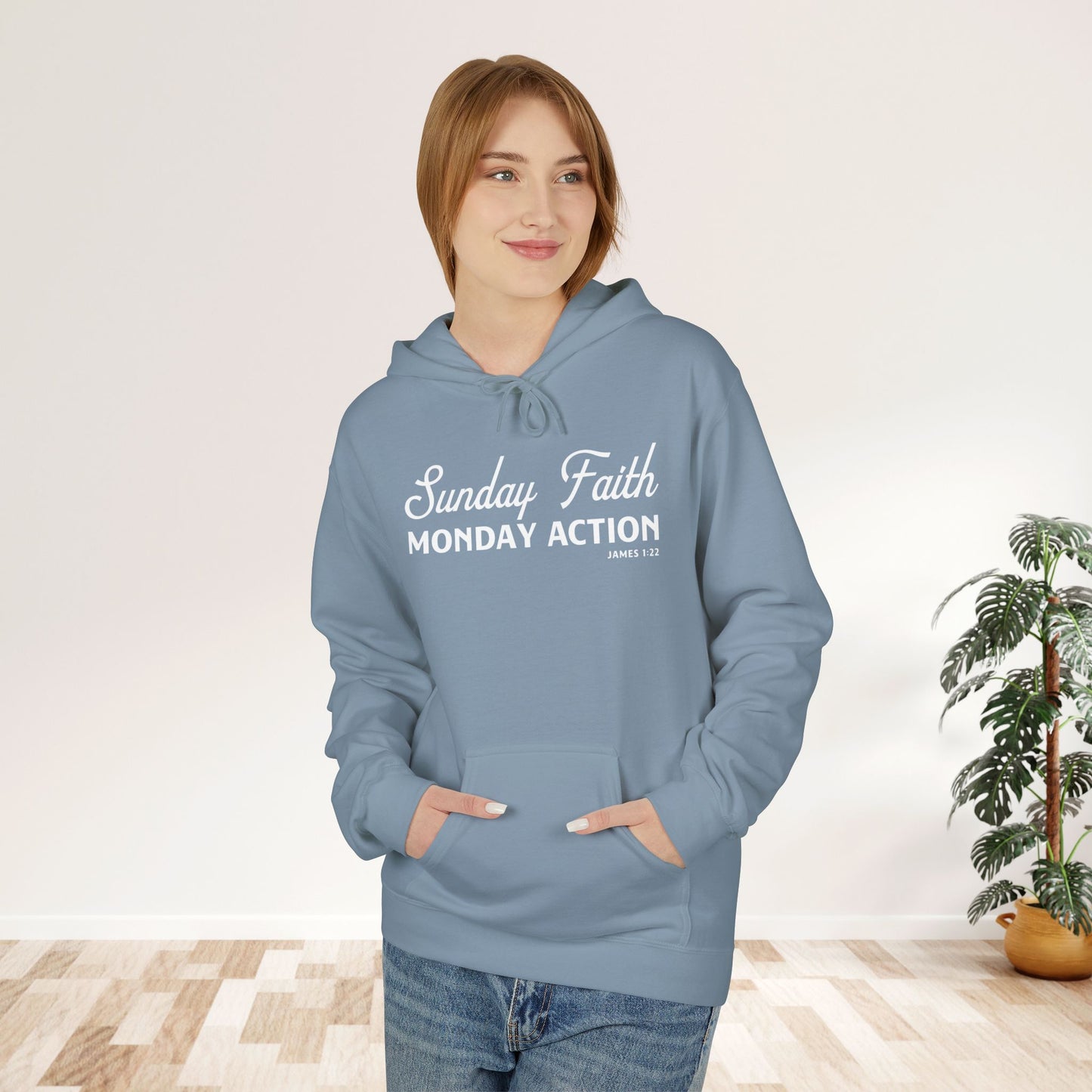 Sunday Faith. Monday Action Unisex Midweight Hoodie