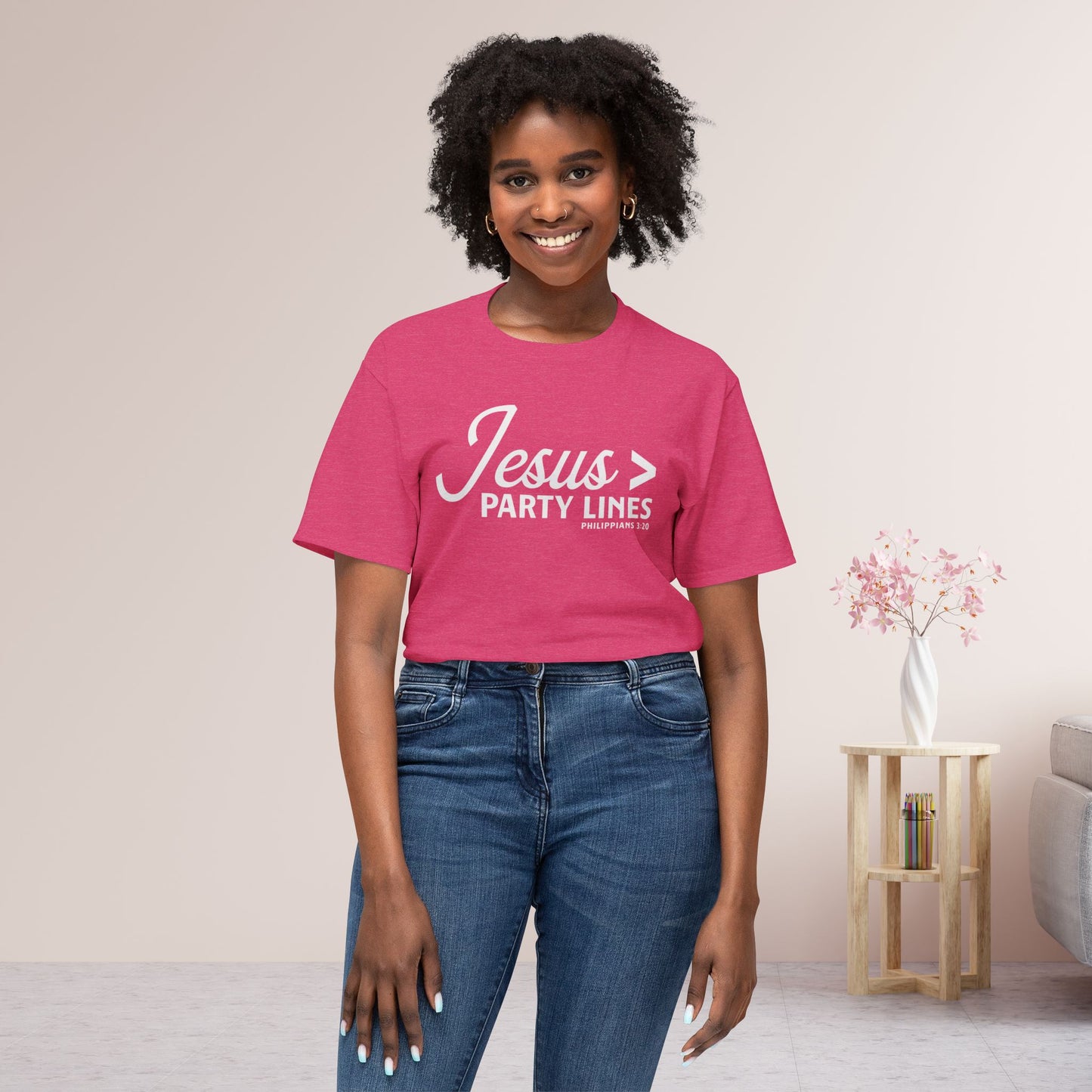 Jesus > Party Lines Unisex HD Cotton Tee