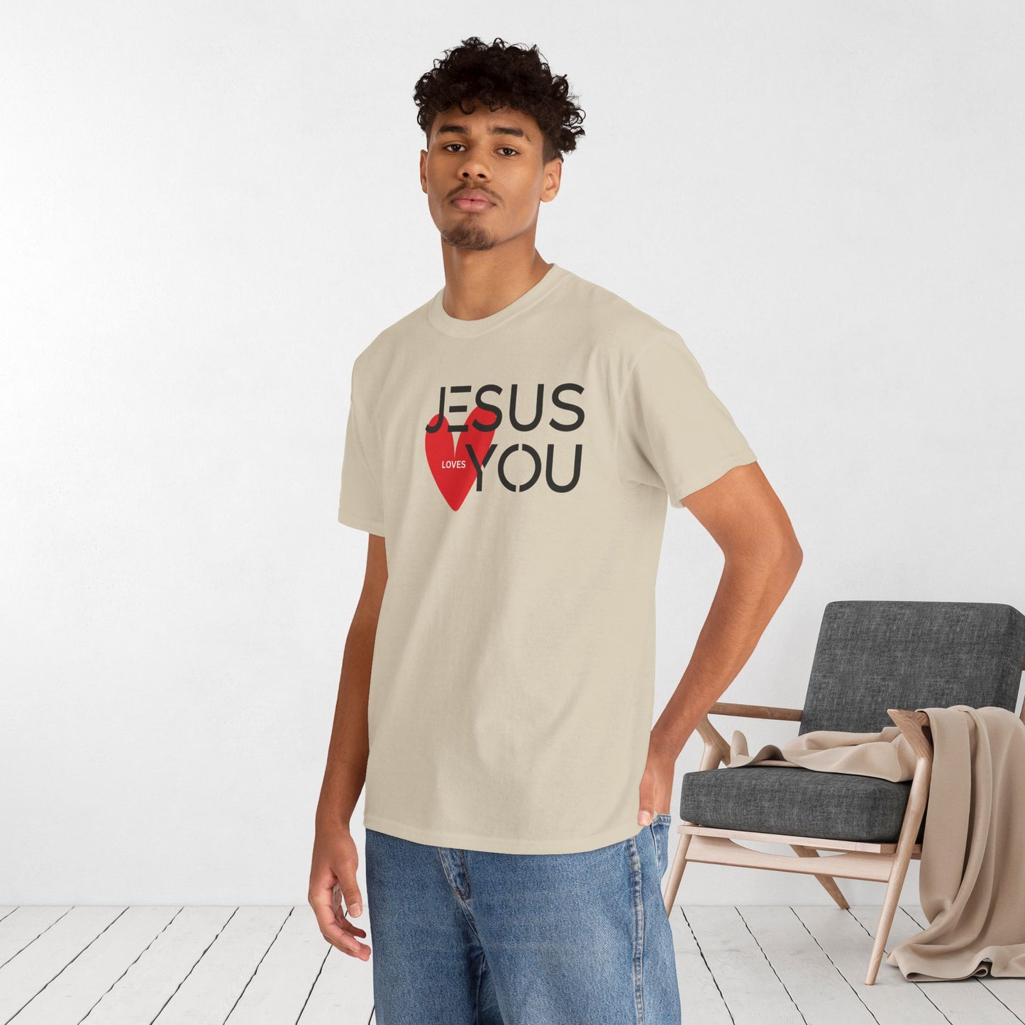 Jesus Loves You Heavy Cotton Tee