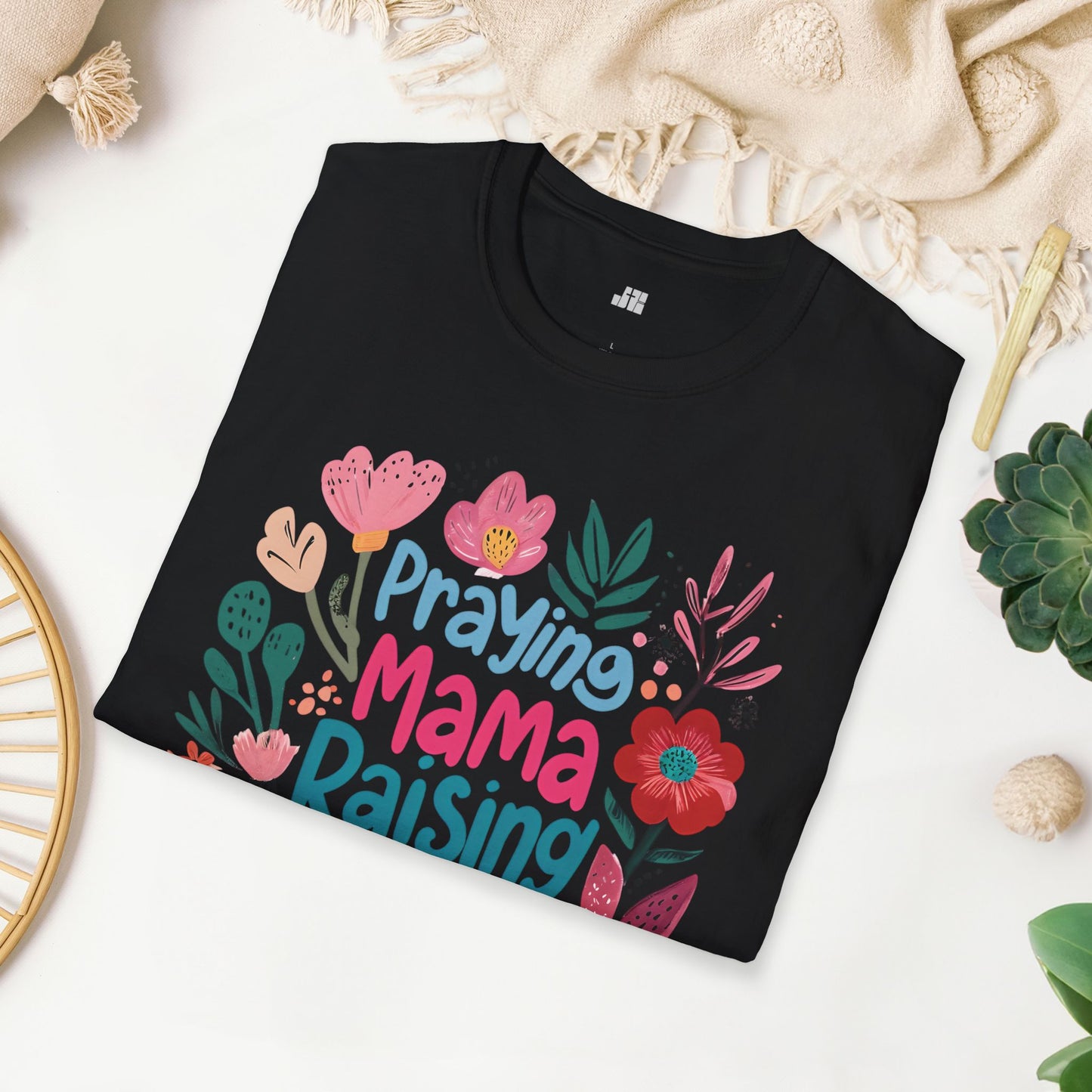 Praying Mama Raising Warriors Softstyle T-shirt