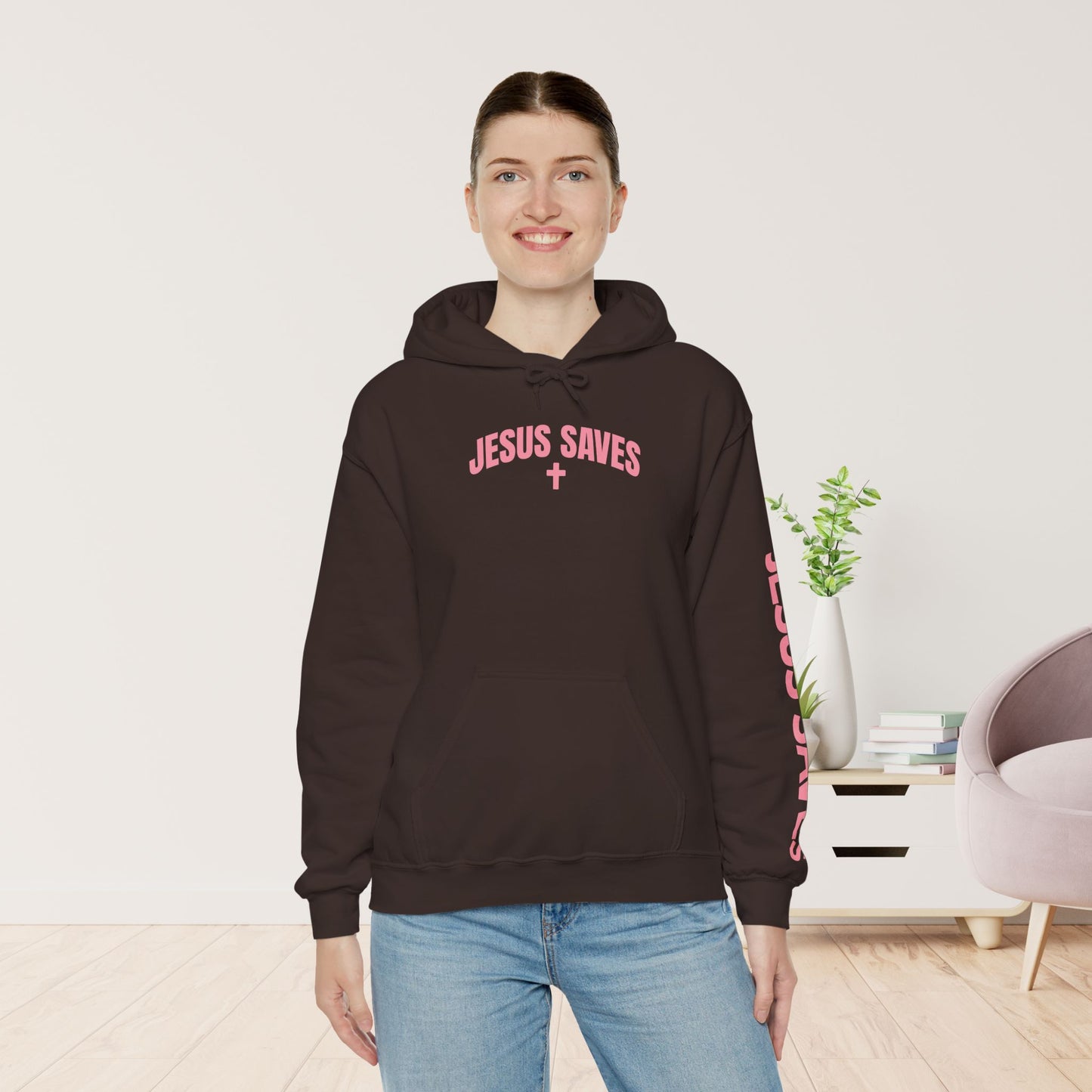 Unisex Jesus Saves Hoodie - Acts 4:12 Bible Verse Christian Hoodie