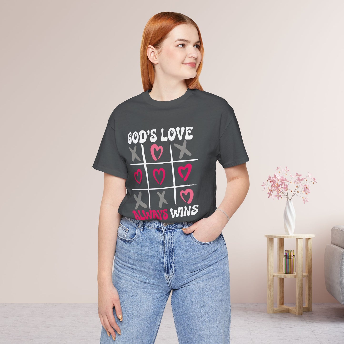 God's Love Always Wins Soft Cotton Tee - Christian Shirt