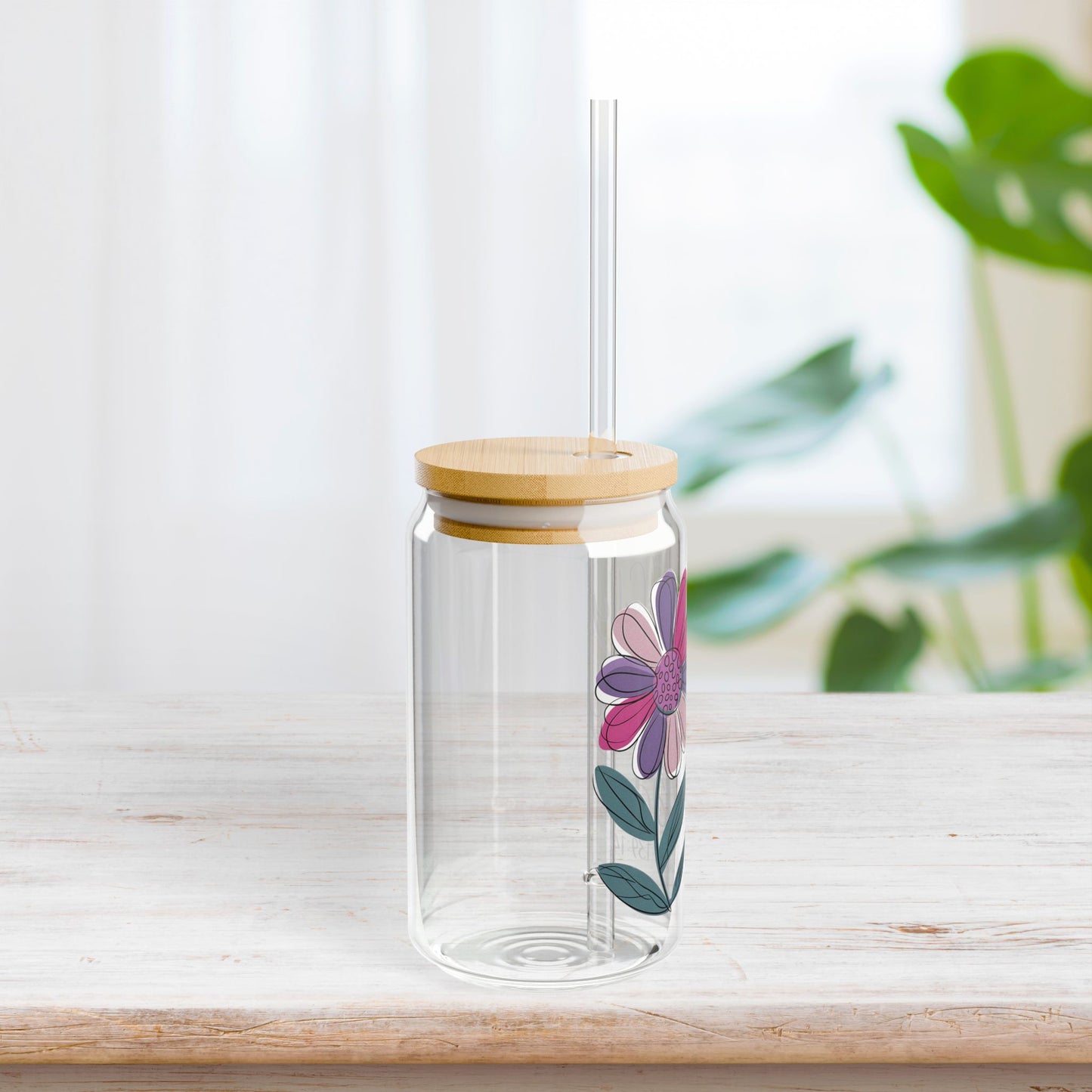 Fearfully and Wonderfully Made Sipper Glass with Bamboo Lid & Straw - 16 oz
